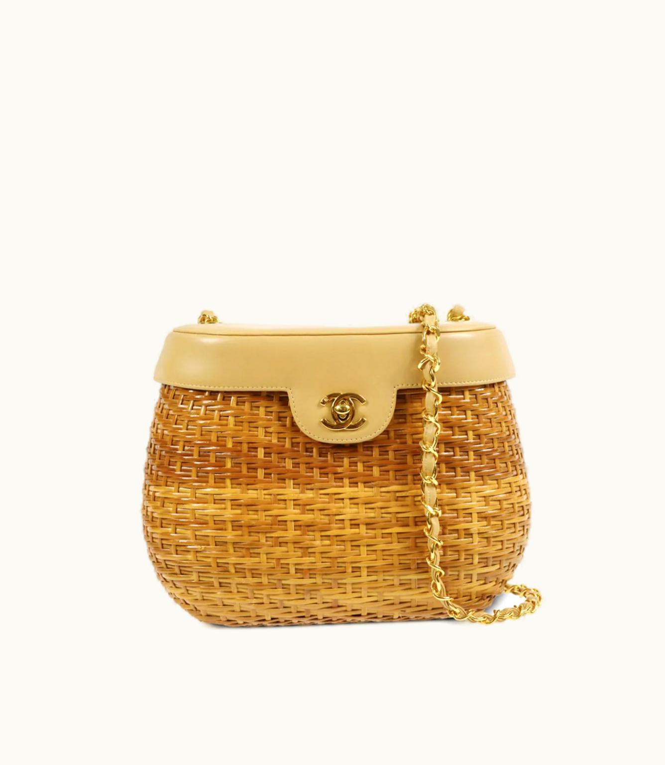 Chanel Chanel 1998 CC Wicker Basket Bag Gold
