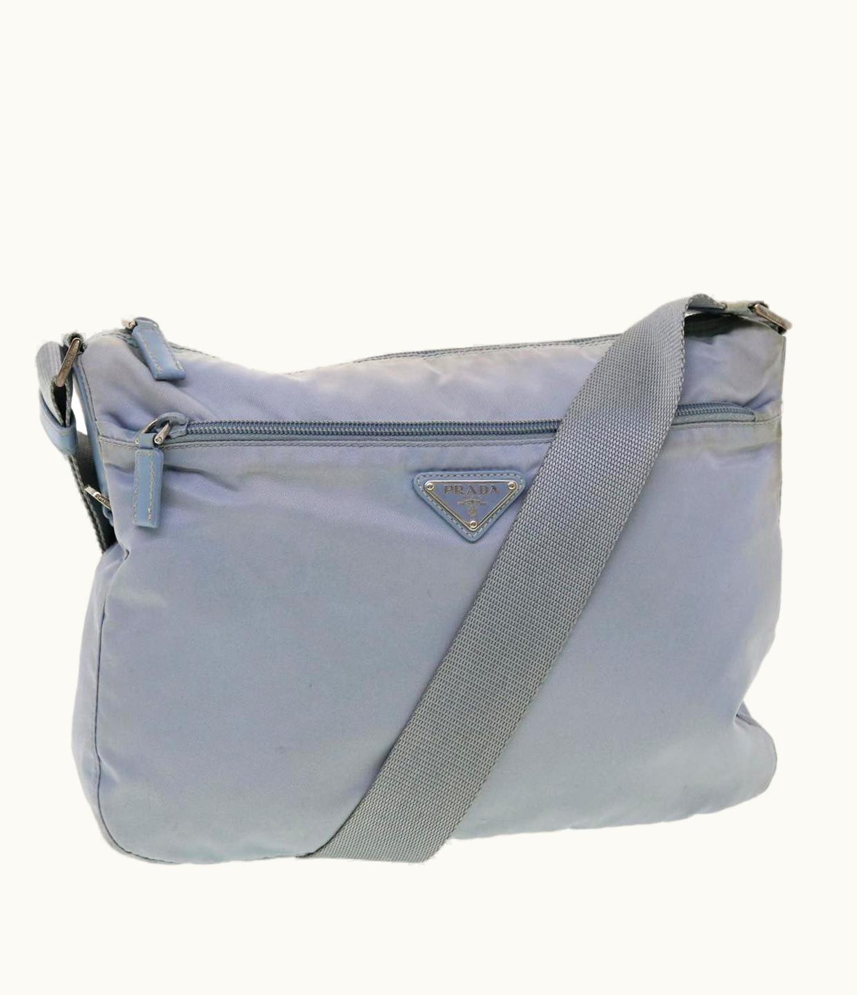 Prada PRADA Nylon Shoulder Bag Light Blue