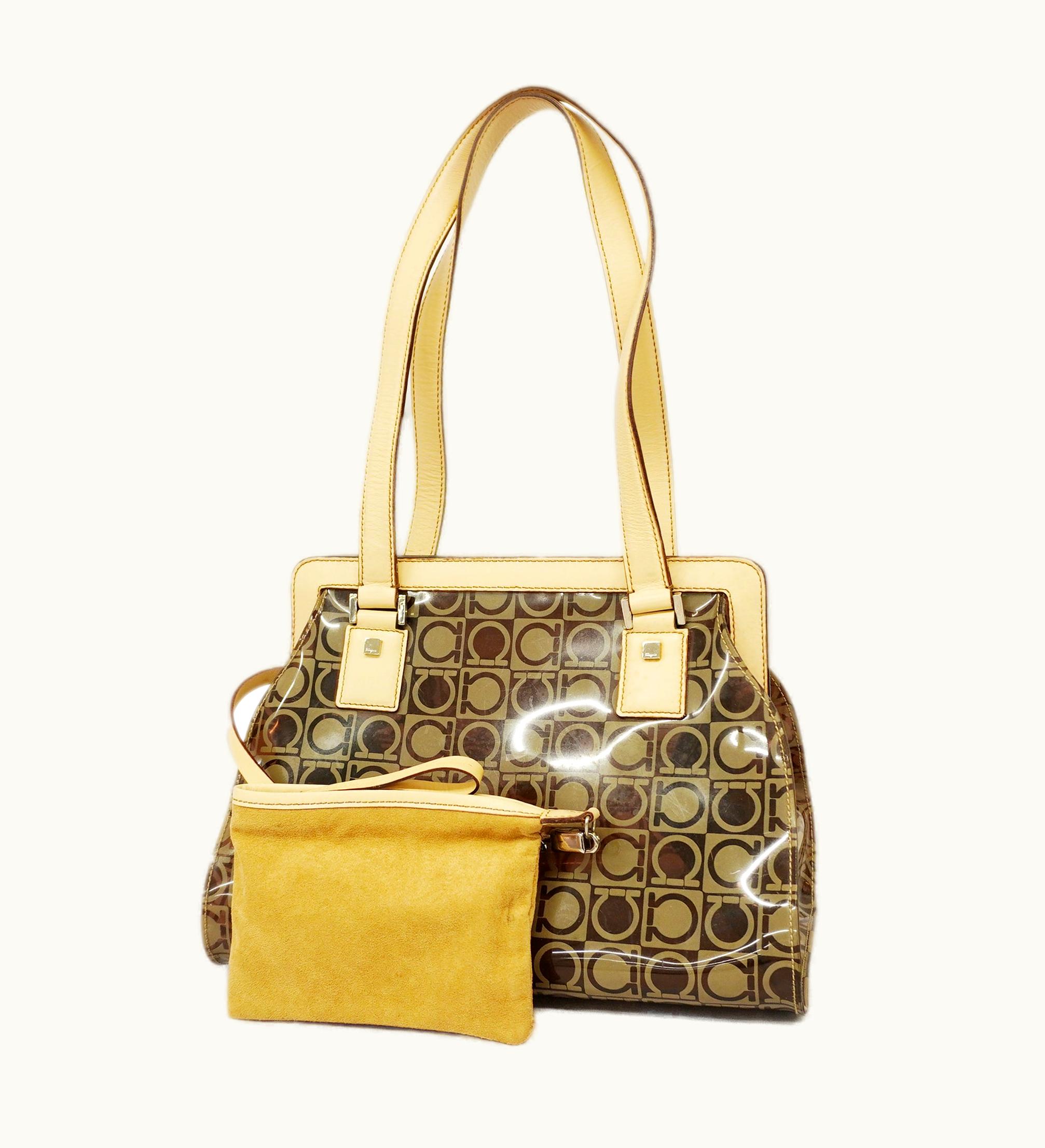 Salvatore Ferragamo Salvatore Ferragamo Auth Gancini 2 Way Bag Women's Beige/Brown