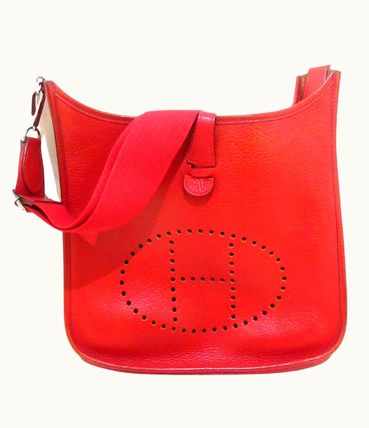 Hermès Hermes Evelyne Red Leather Shoulder Bag