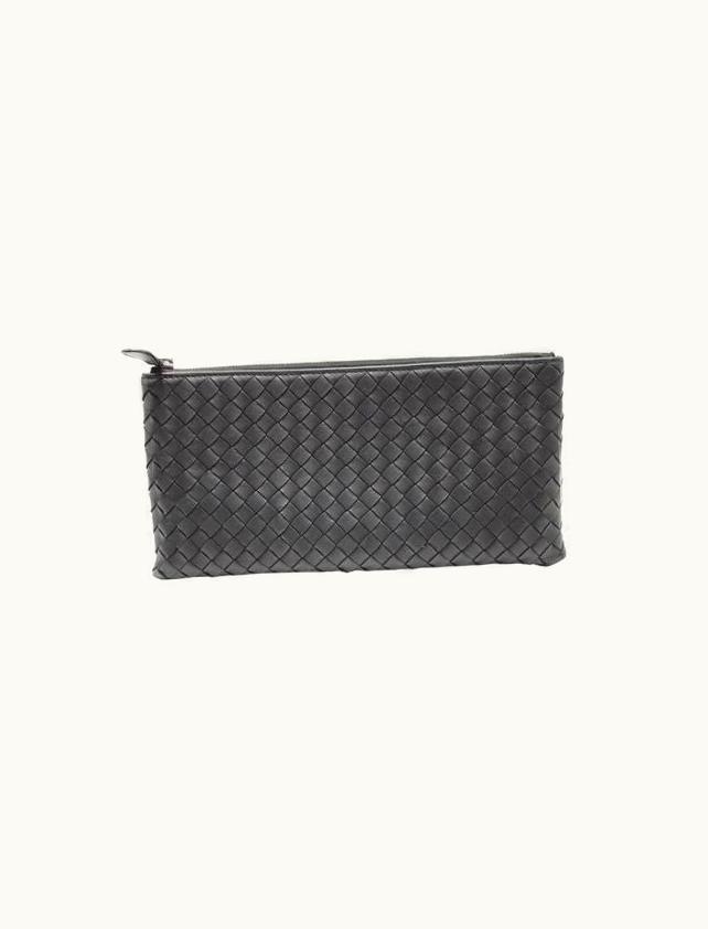 Bottega Veneta Bottega Veneta Black Intrecciato Nappa Pouch