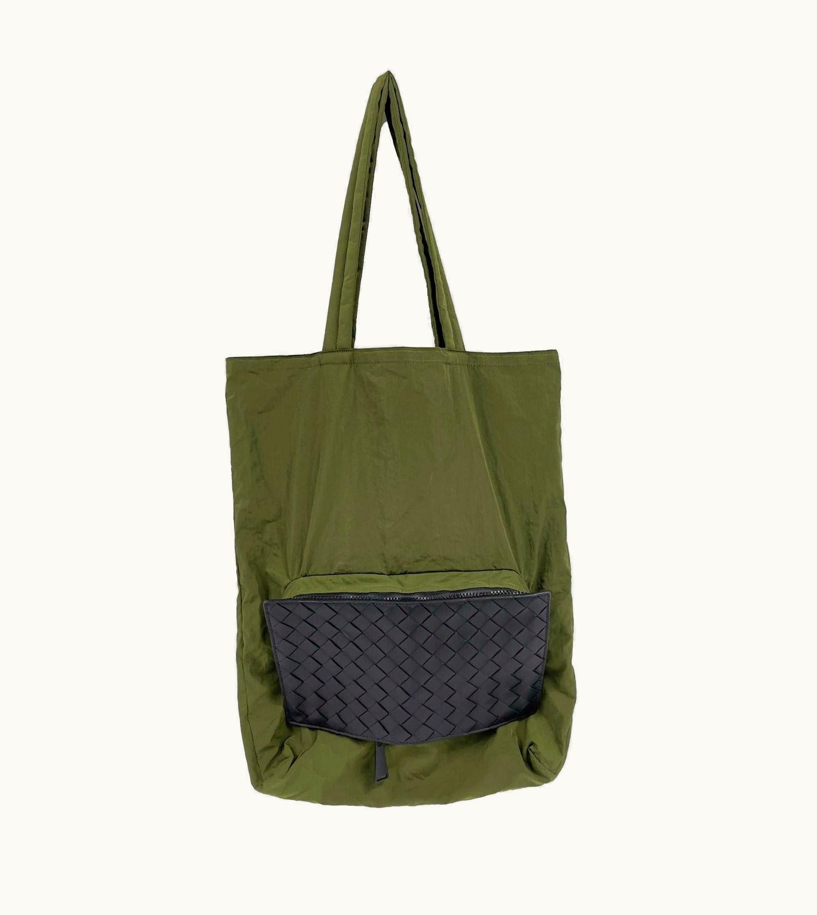 Bottega Veneta Bottega Veneta - Men's Unisex Foldable Nylon Nappa Intrecciato Shopping Tote