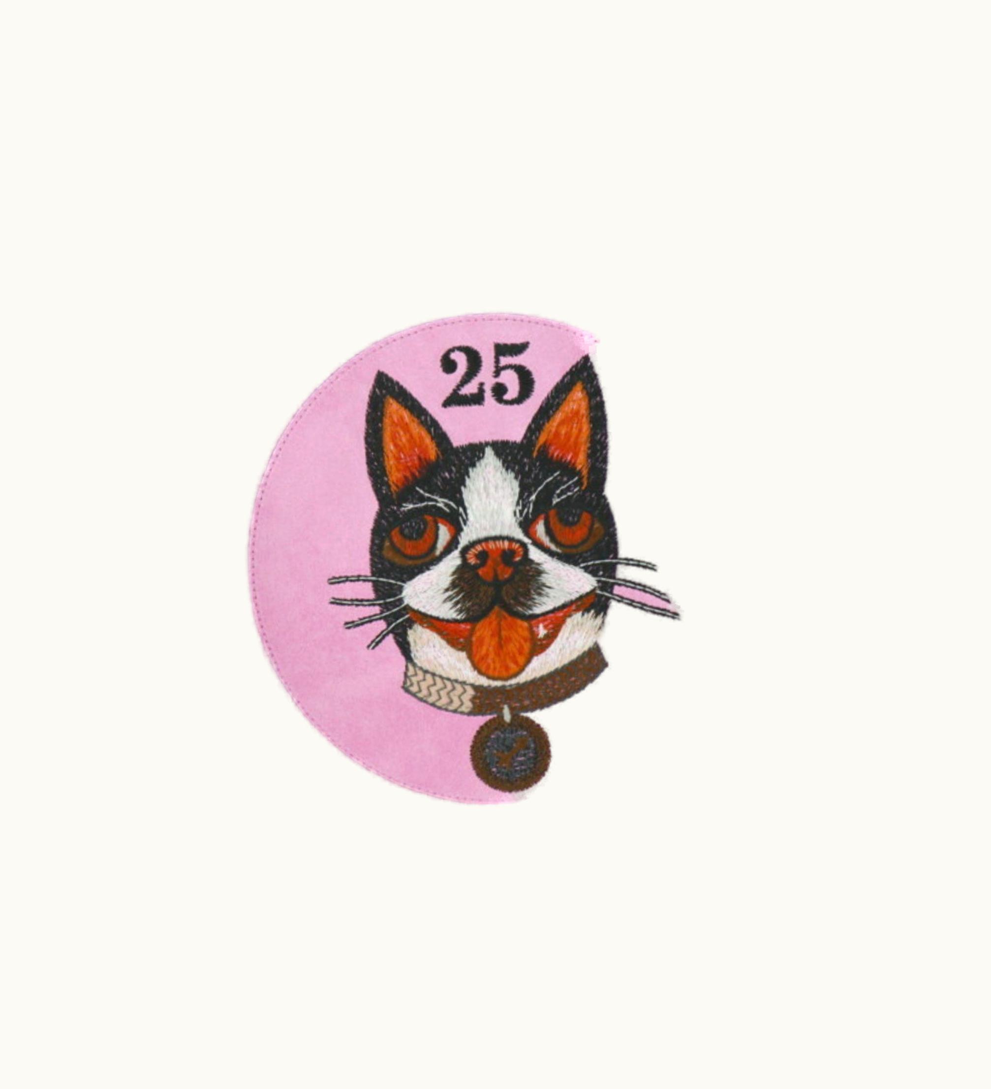 Gucci Gucci Bosco Bosco Second Bag 506280 GG Supreme Canvas Leather Beige X Red Multicolor Gold Hardware Wristlet Pouch Clutch Dog Boston Terrier