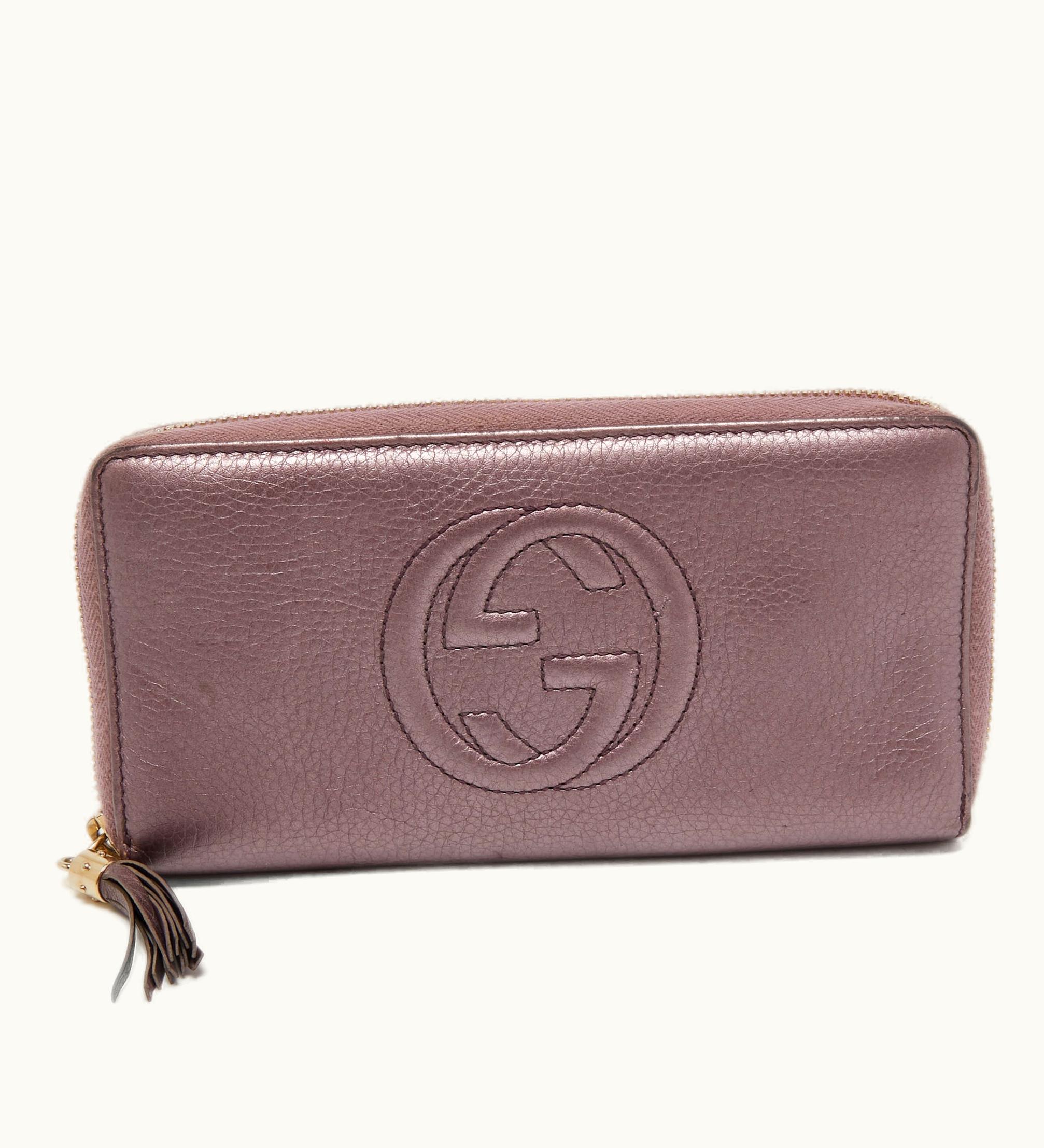 Gucci Gucci Purple Leather Soho Continental Wallet