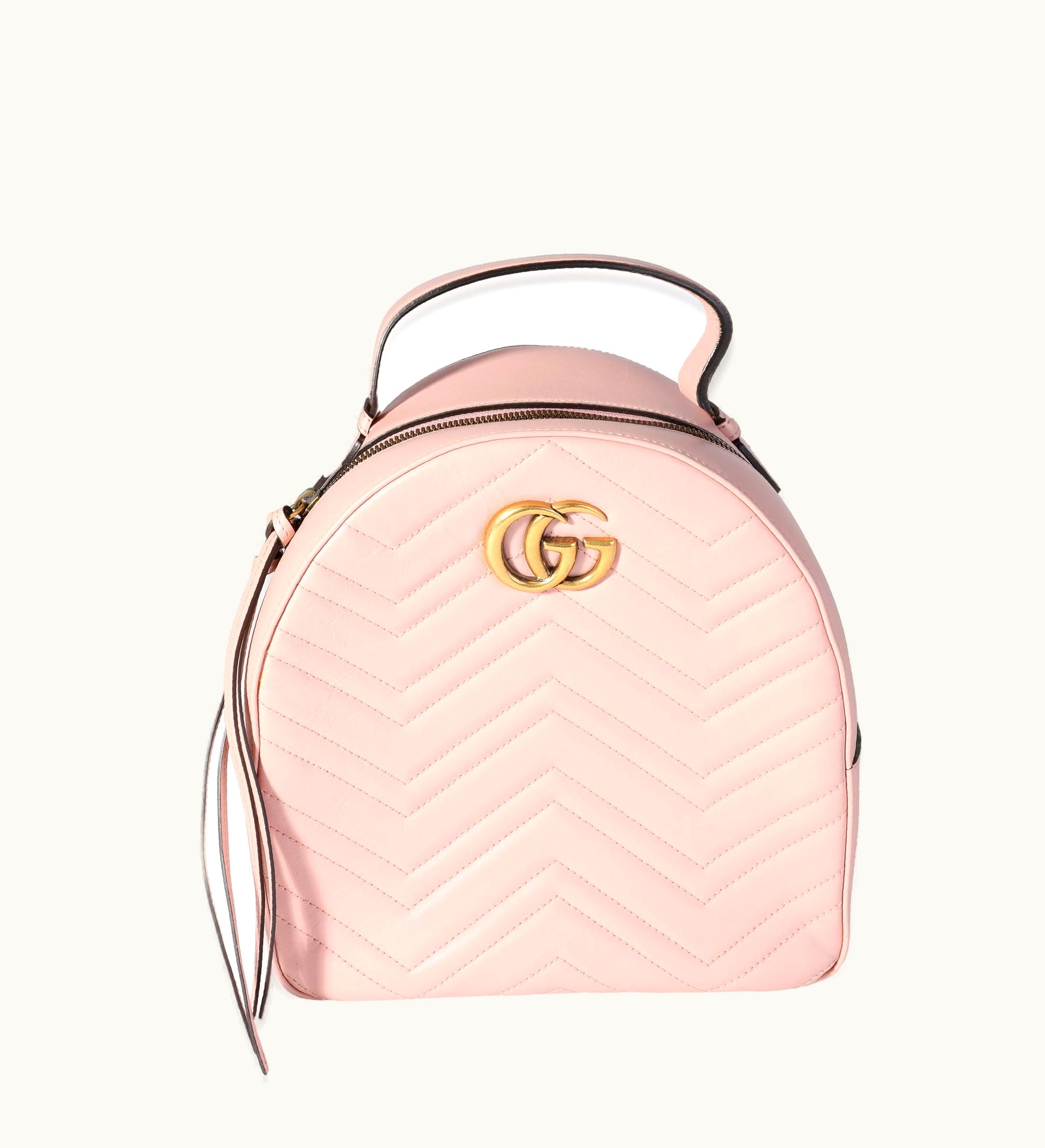 Gucci Gucci Pink Matelasse Calfskin GG Marmont Dome Backpack