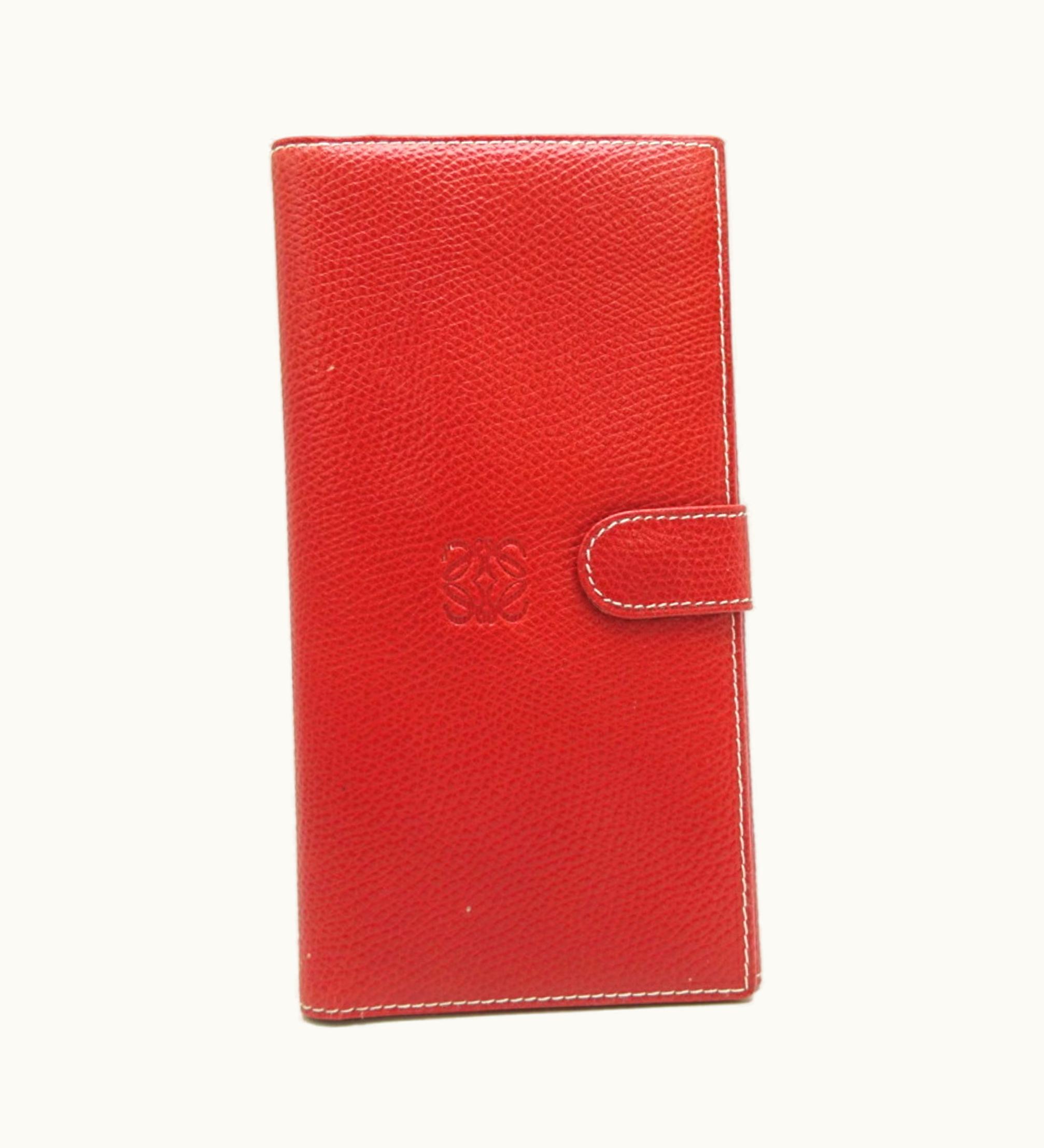 Loewe Loewe W Wallet Women's Long Leather Red