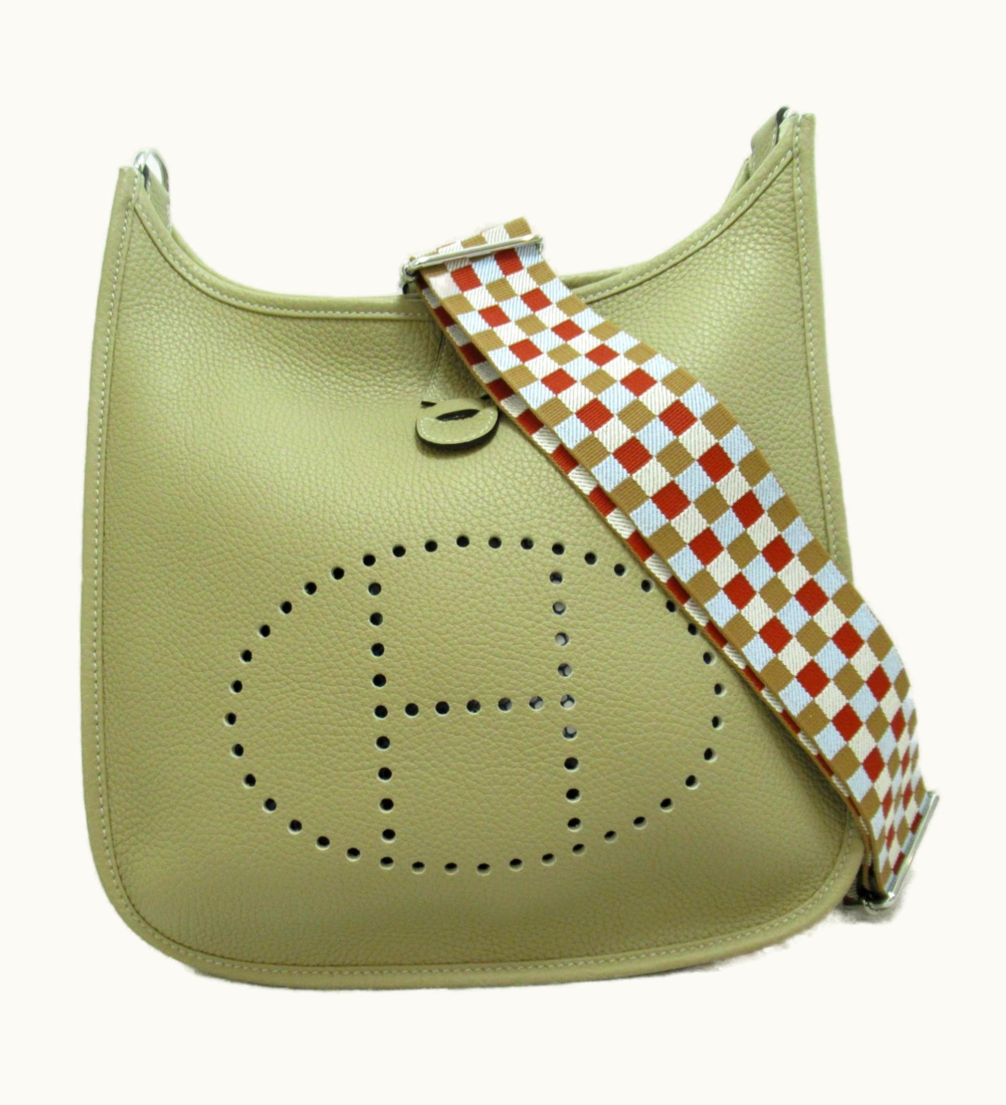 Hermès Hermès Evelyne Amazon 3PM Maxi Quadrille Shoulder Bag Beige Taurillon Clemence Leather