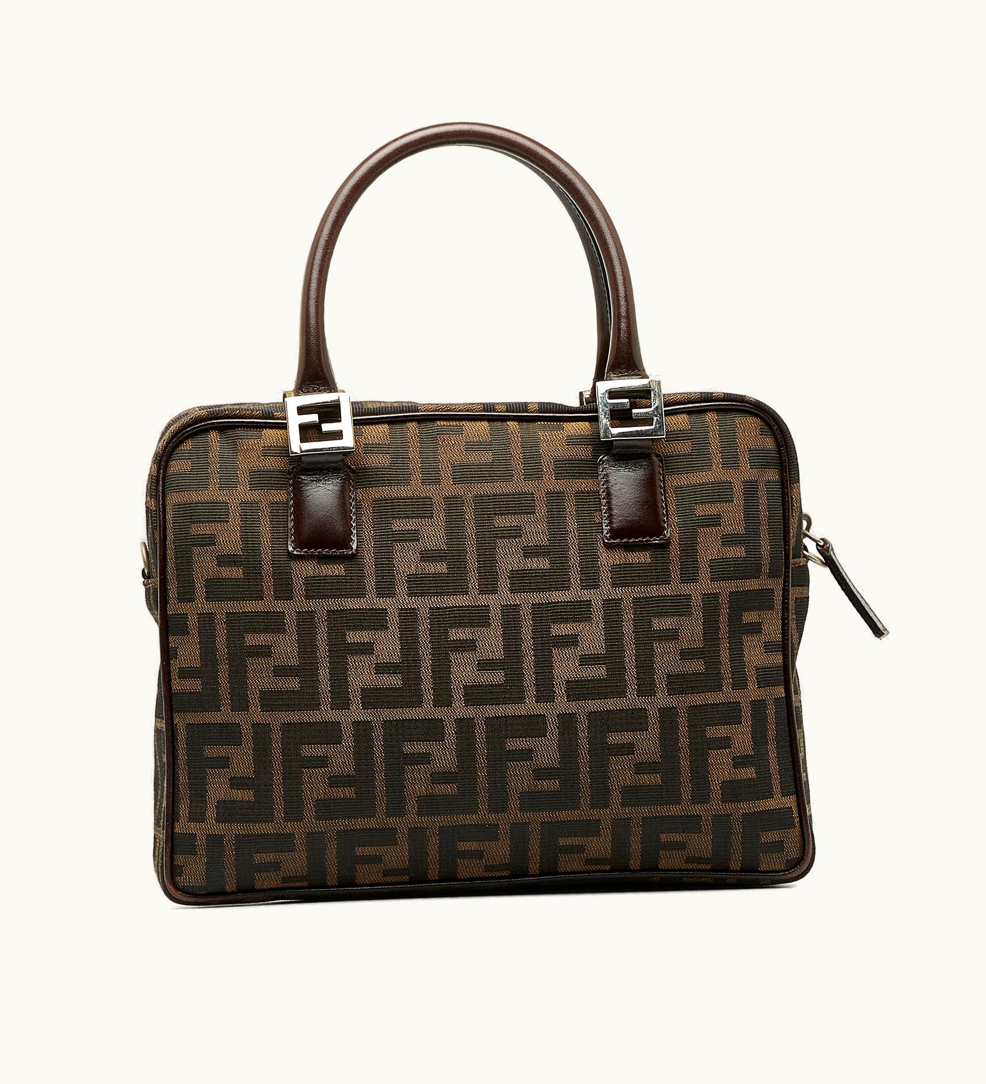 Fendi FENDI Zucca Canvas Handbag Black