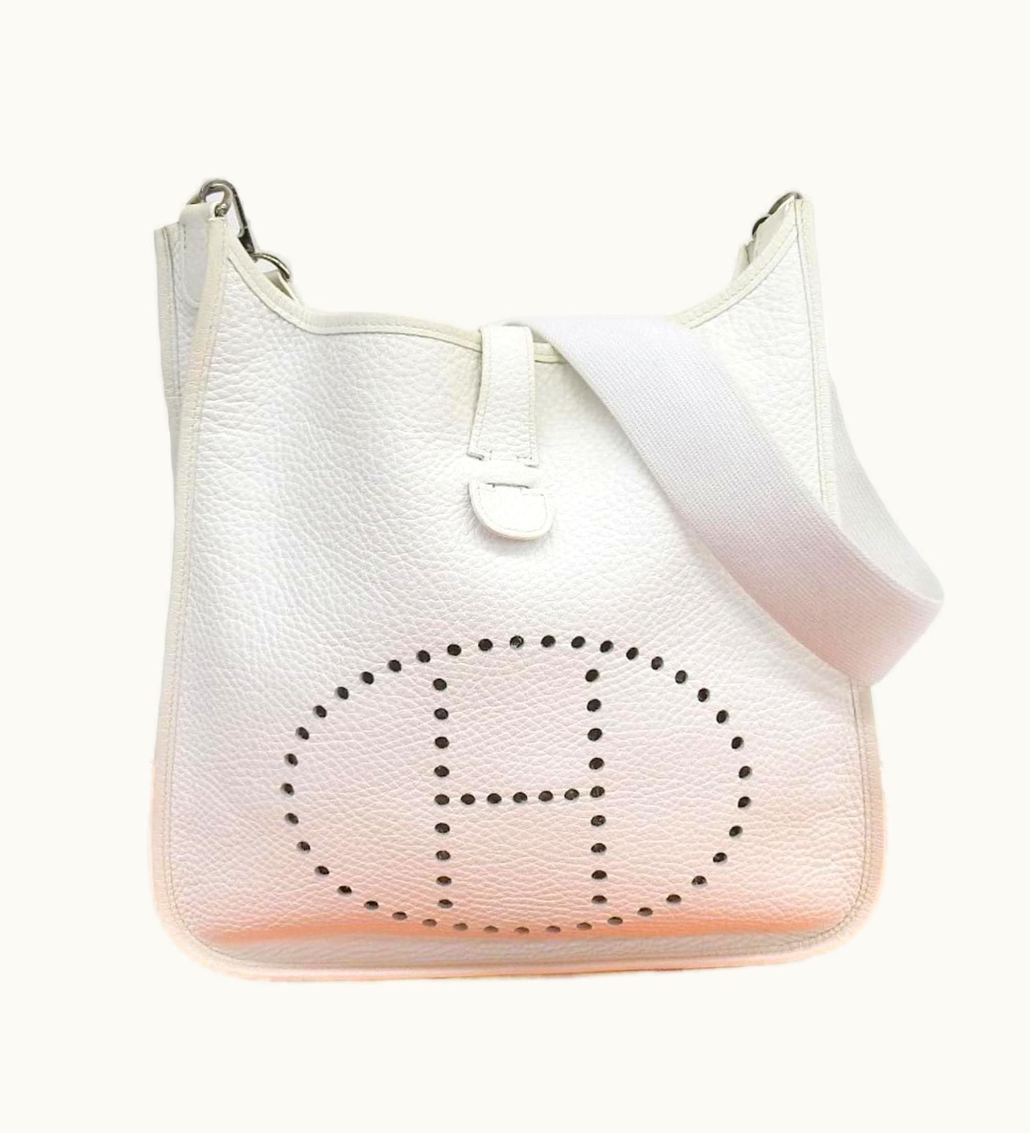 Hermès Hermès Evelyne 2 GM Shoulder Bag Taurillon Clemence White J Stamp