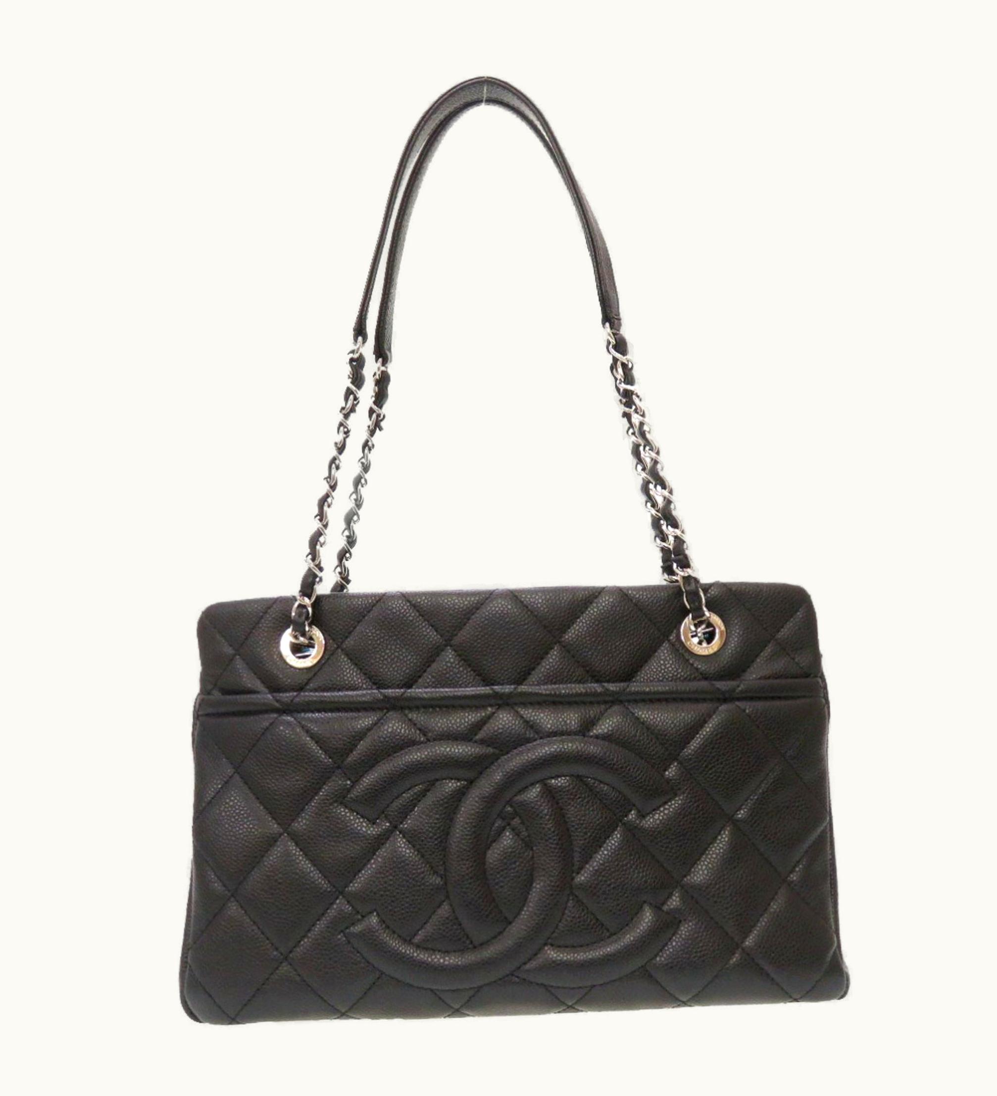 Chanel Chanel Caviar Skin Matelasse Black 17Th Series A67294 Silver Chain Tote Bag Cocomark