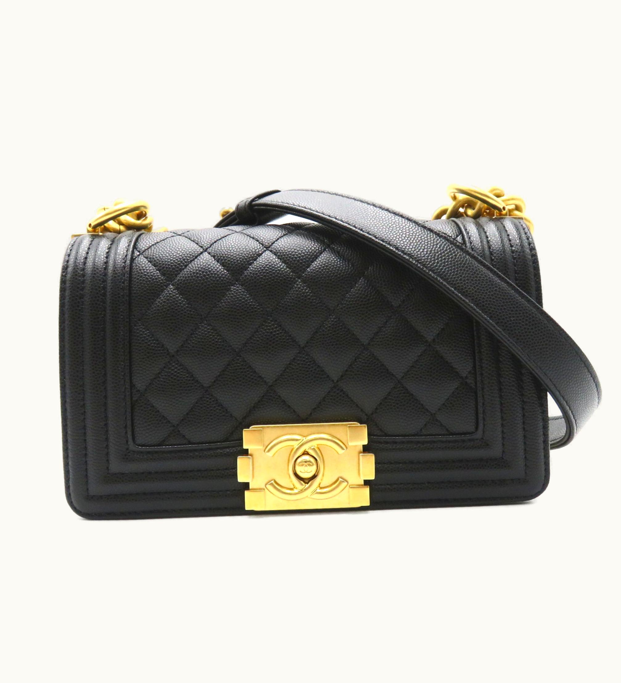 Chanel CHANEL Boy Chanel Chain Shoulder Caviar Skin Black