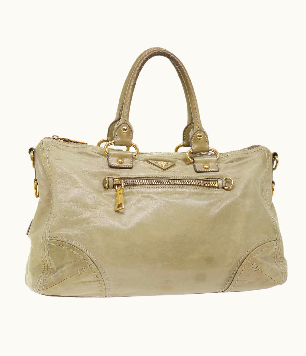 Prada Prada Boston Bag Leather Beige