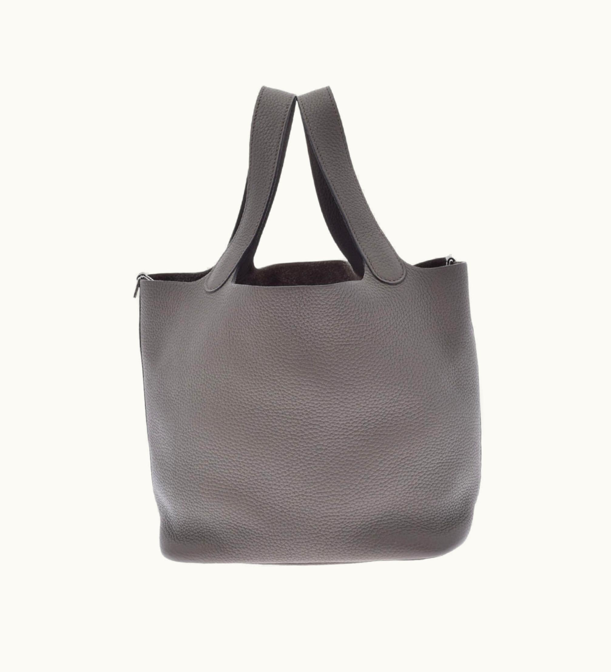 Hermès Hermès Picotin Lock MM Etain C Ladies Taurillon Clemence Handbag