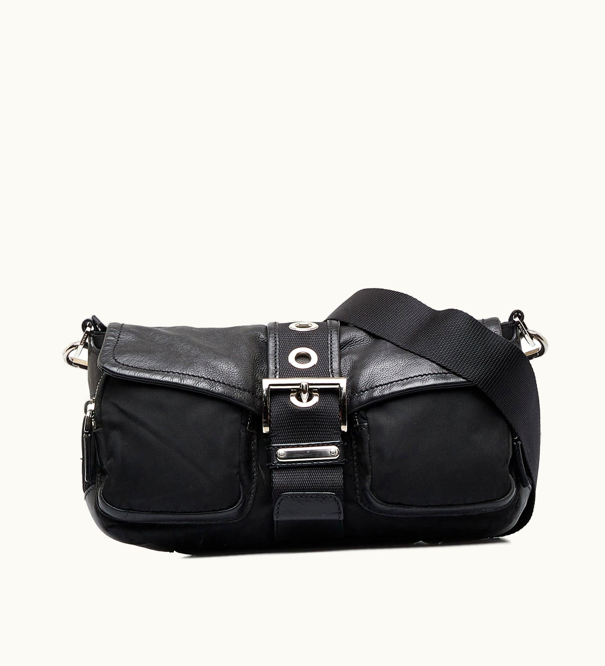 Prada PRADA Tessuto Crossbody Bag in Black