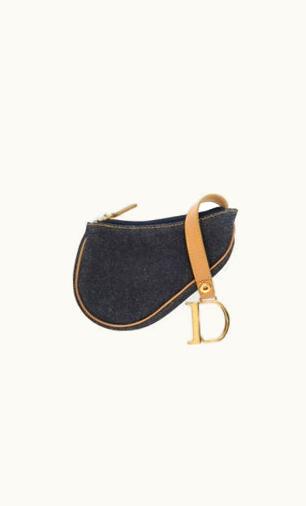 Dior Dior Christian Dior Saddle Wallet In Blue Denim/Jeans