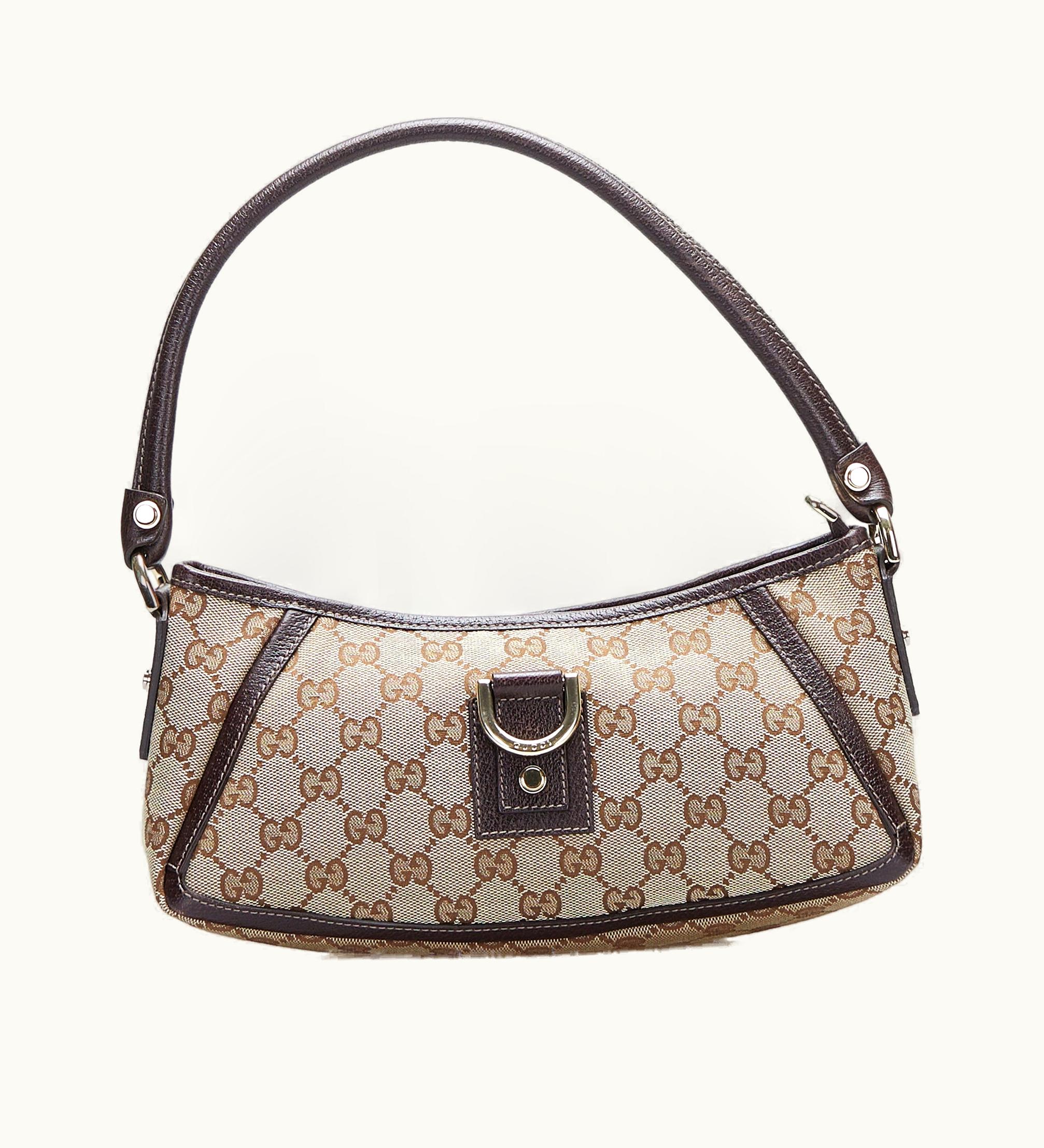 Gucci Gucci GG Canvas Abbey D-Ring Baguette Brown