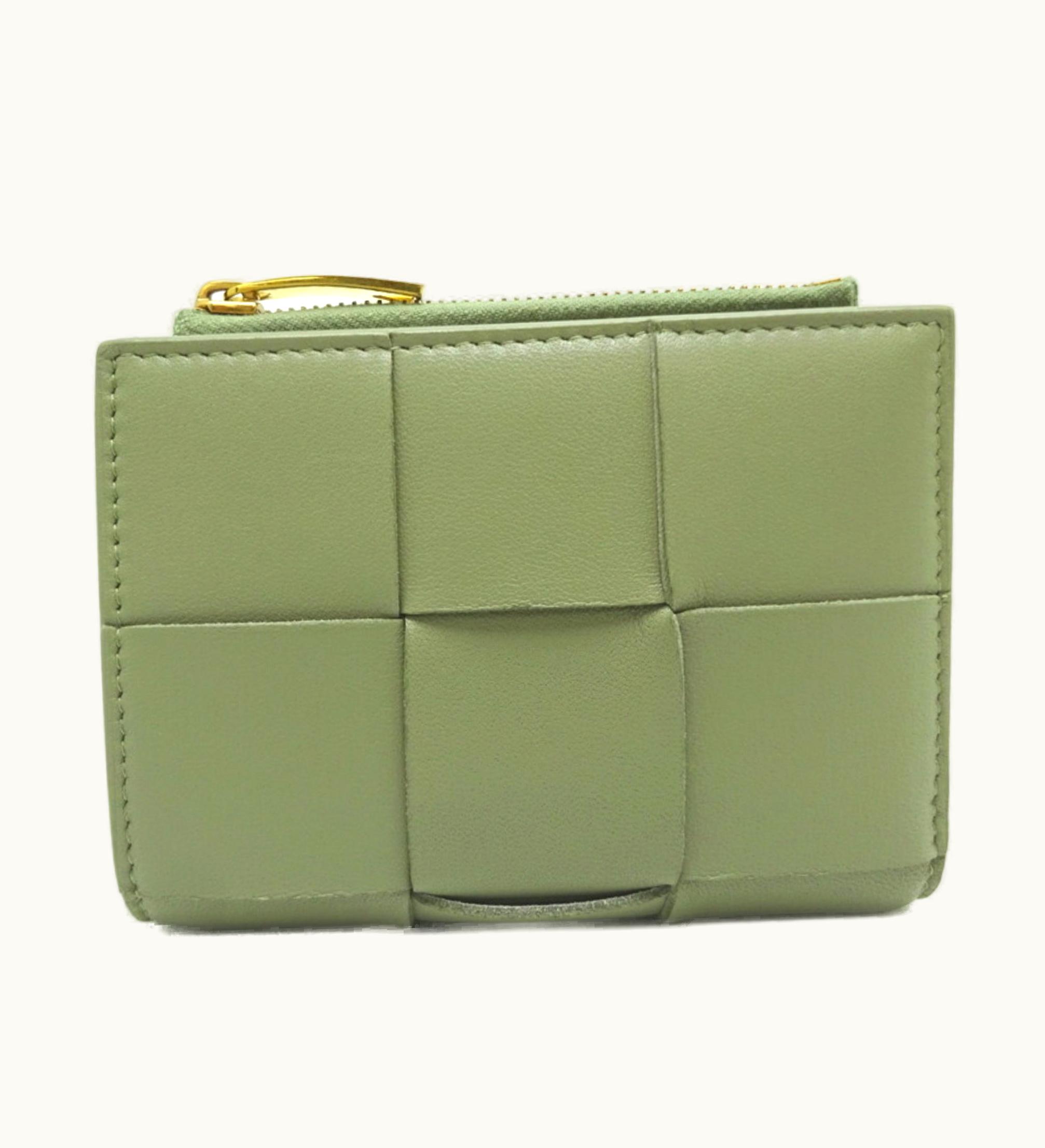 Bottega Veneta Bottega Veneta Maxi Ladies Bifold Wallet Leather Moss Green