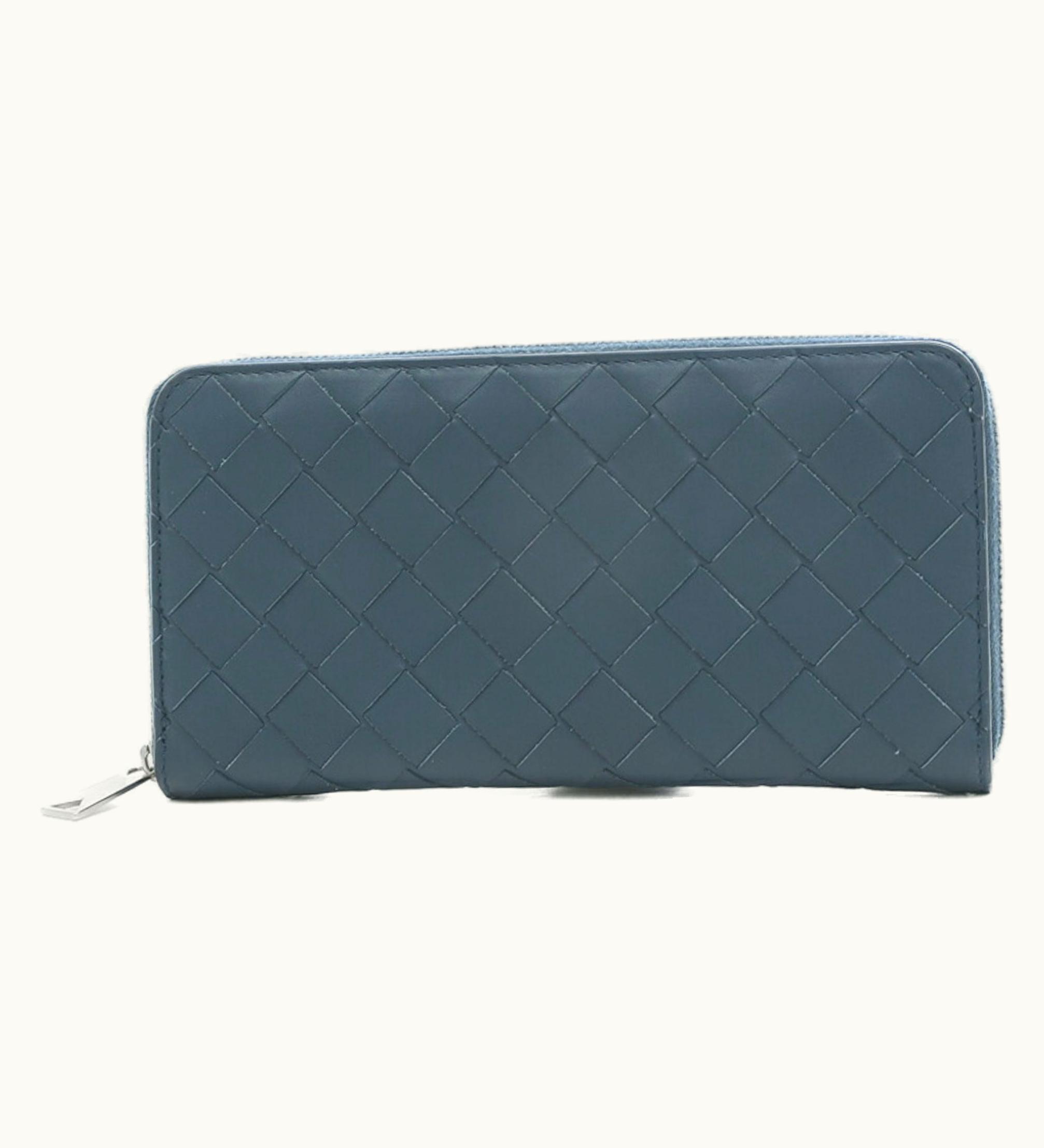 Bottega Veneta Bottega Veneta Zip Around Wallet Long Calf Deep Blue 593217