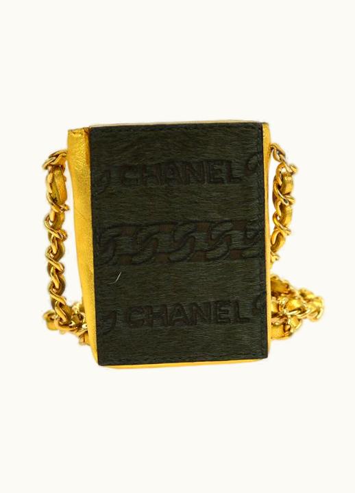 Chanel Chanel 2001 Mini Chain Shoulder Pochette Khaki