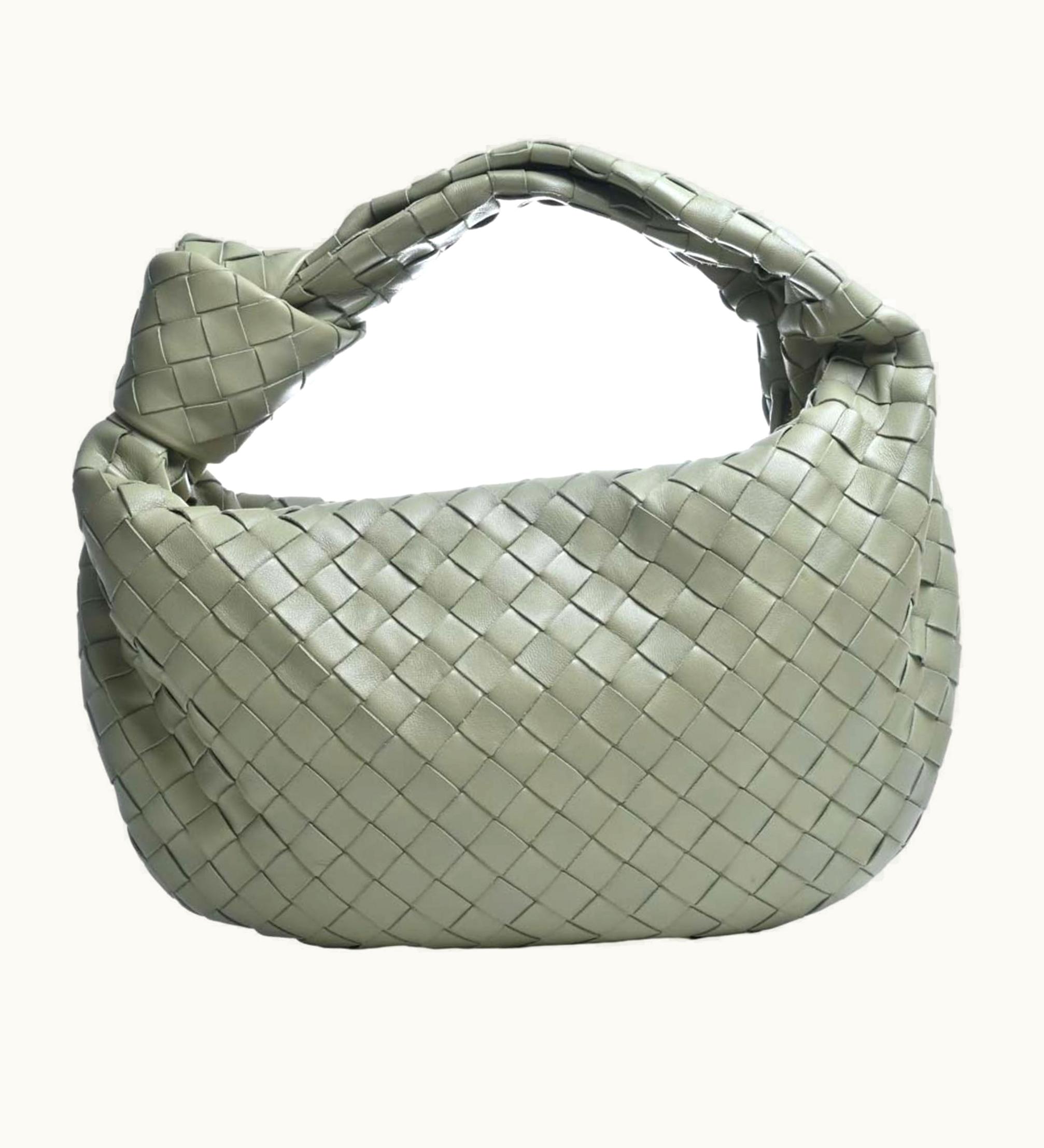 Bottega Veneta Bottega Veneta Jodie Intrecciato Leather Handbag Beige Women's