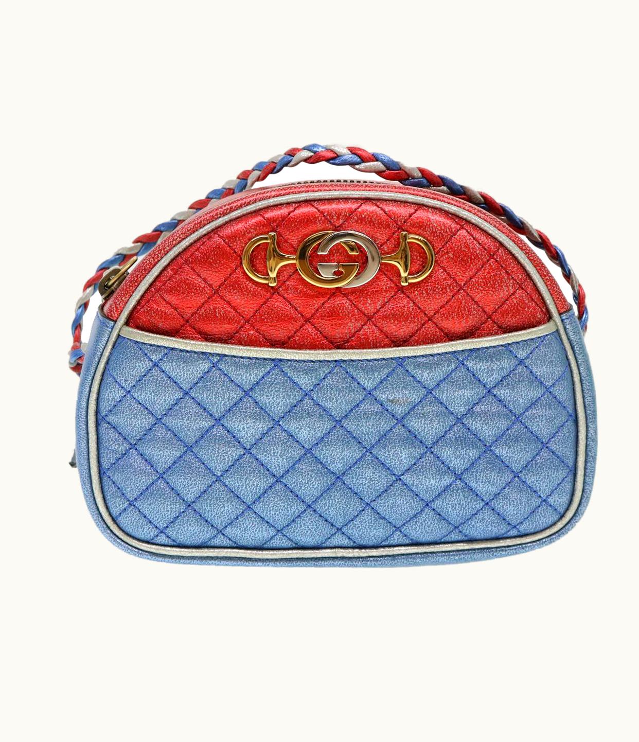 Gucci Gucci Classic Leather Shoulder Bag Blue