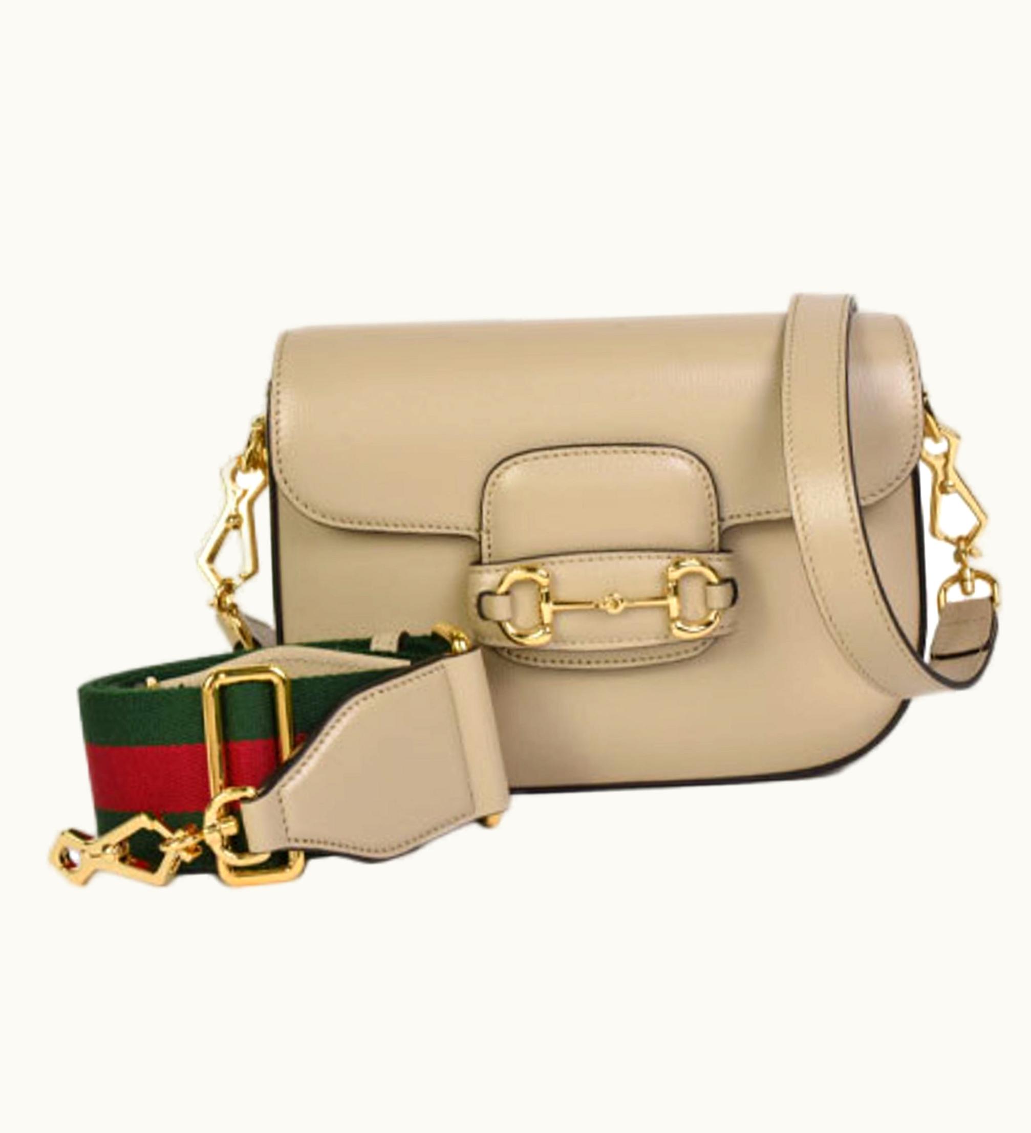 Gucci Gucci Horsebit 1955 Days Limited GG Shoulder Bag Beige Leather Web Stripe Strap?658574 18Ysj 9696