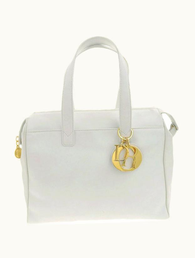 Dior Dior Logo Plate Tote Bag White