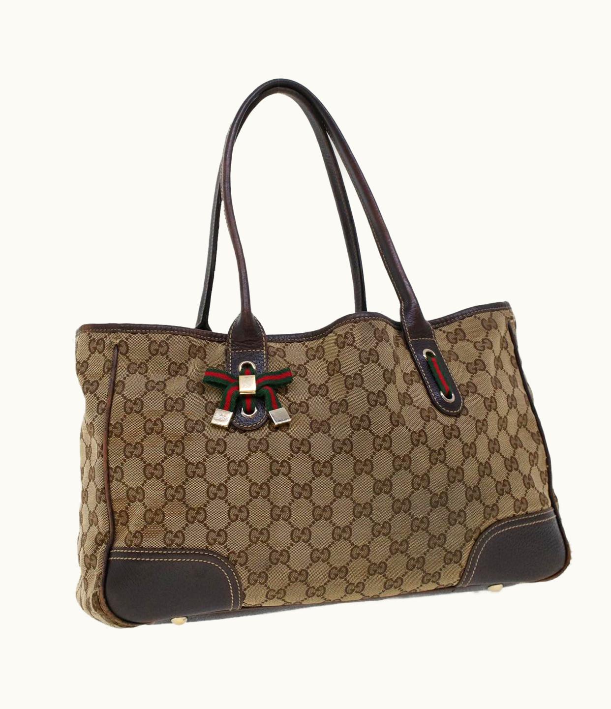 Gucci Gucci GG Canvas Web Sherry Line Shoulder Bag Beige Red Green 163805