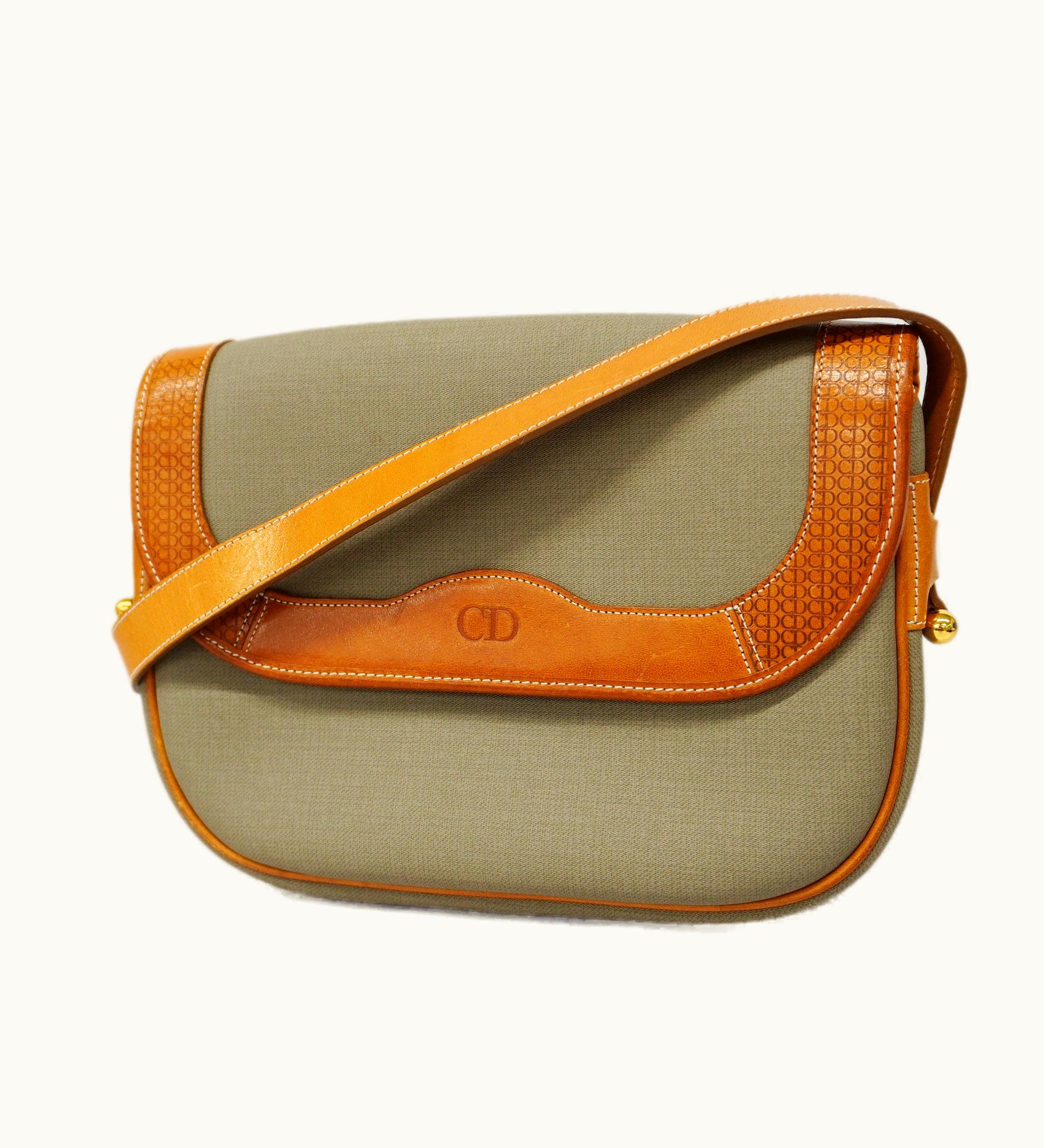 Dior Dior Honeycomb Women's PVC Shoulder Bag Brown Gray