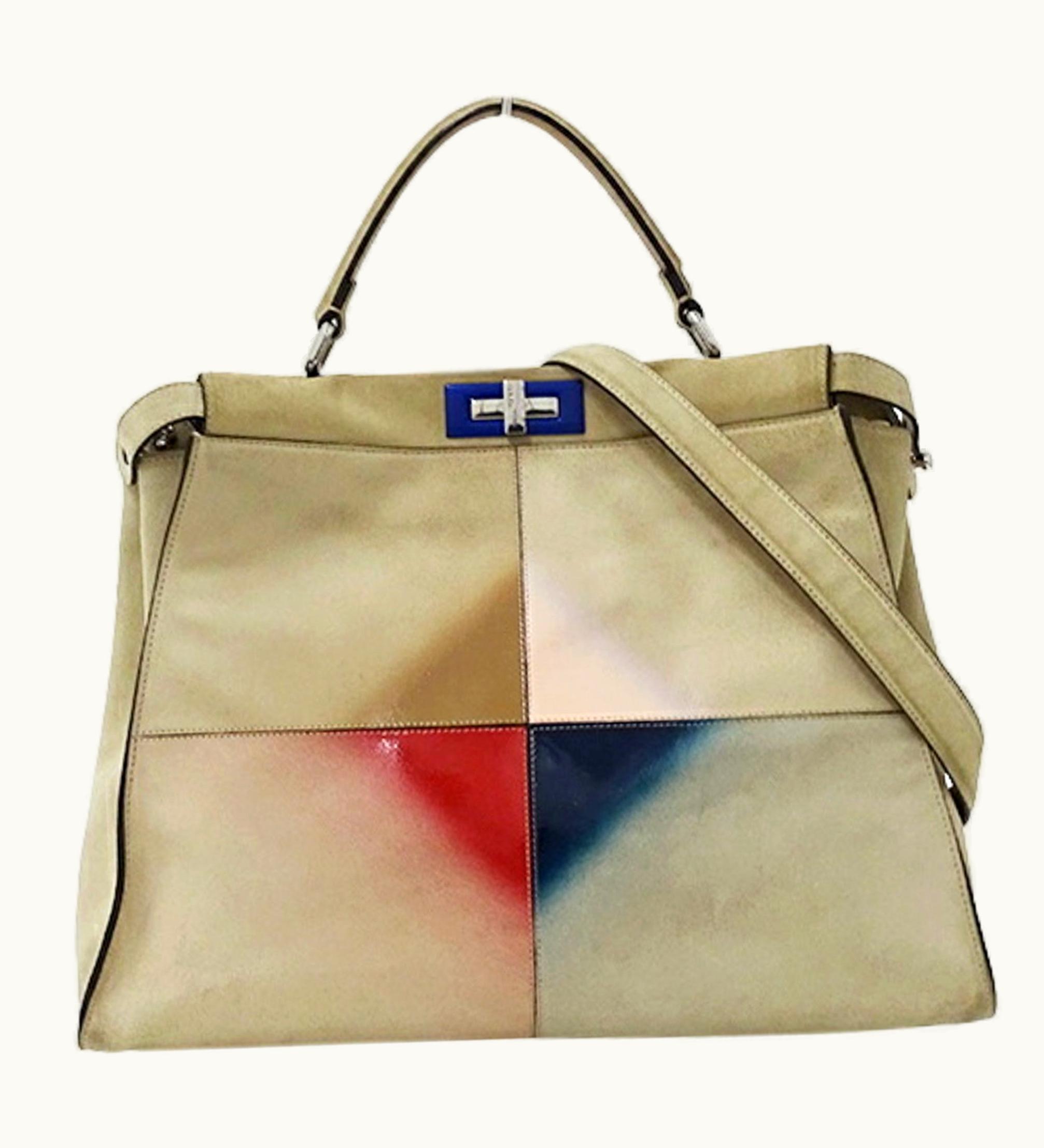 Fendi Fendi Bag Ladies Handbag Shoulder 2Way Suede Enamel Peekaboo Large Beige 8Bn210