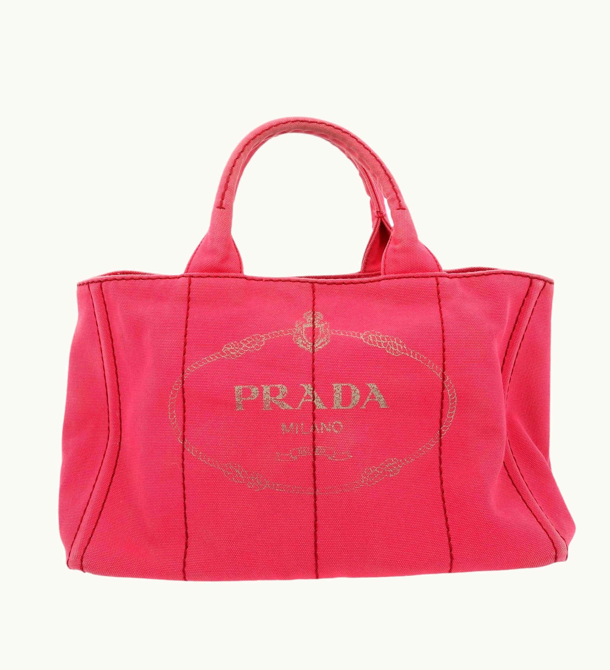 Prada Prada Canapa Handbag Neon Pink Fabric