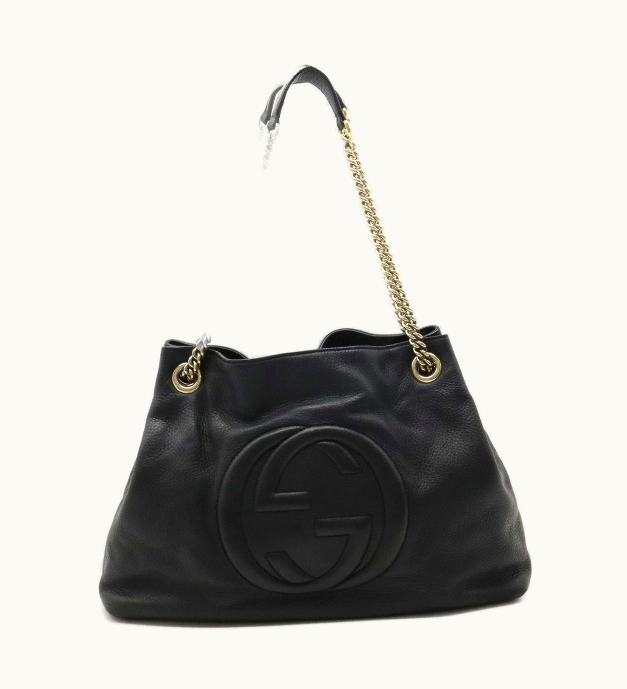 Gucci Gucci Soho 308982 Shoulder Tote Leather Black