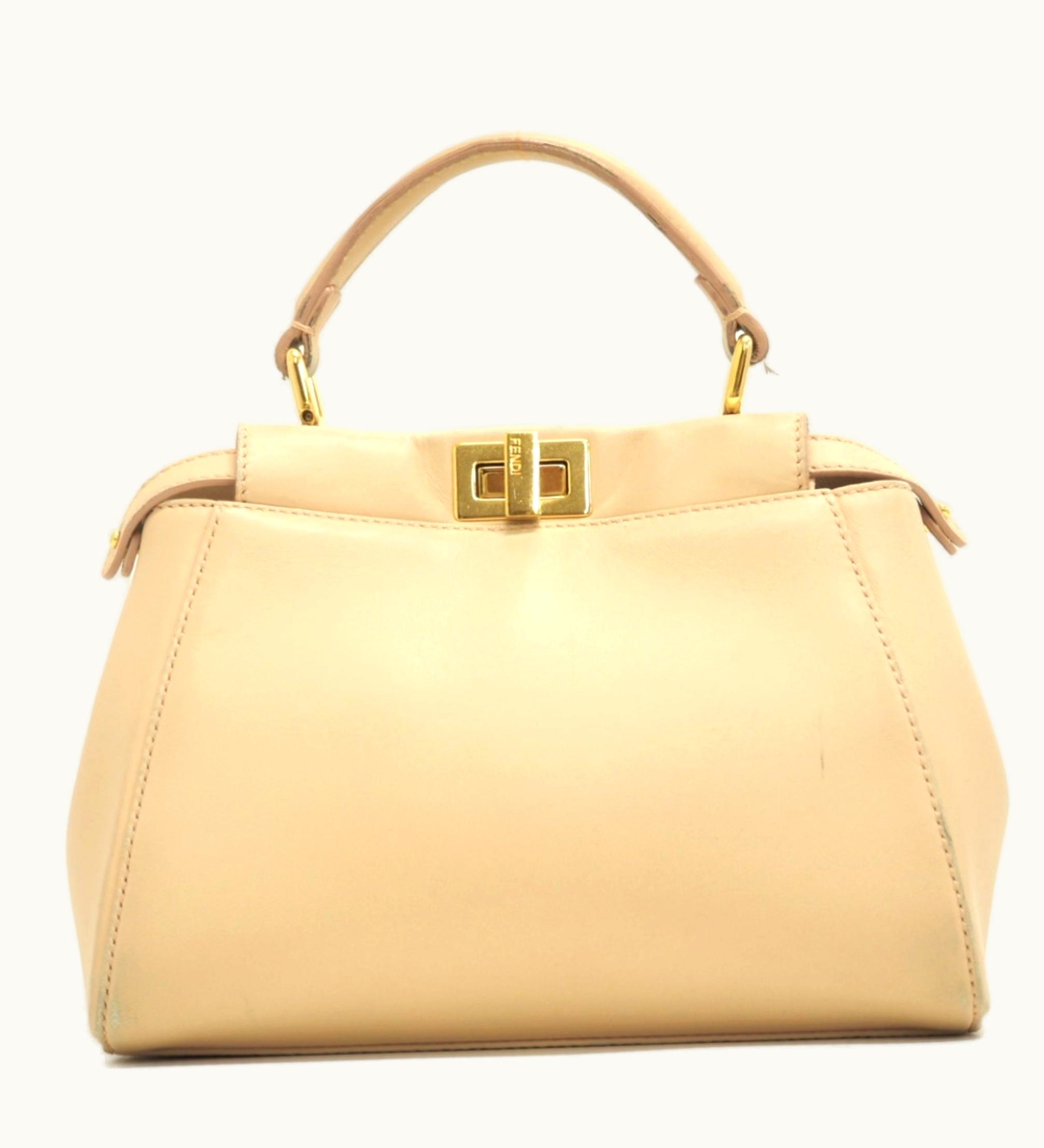 Fendi Fendi 8Bn244 Mini Peekaboo Nappa 2Way Shoulder Bag Pink Ladies