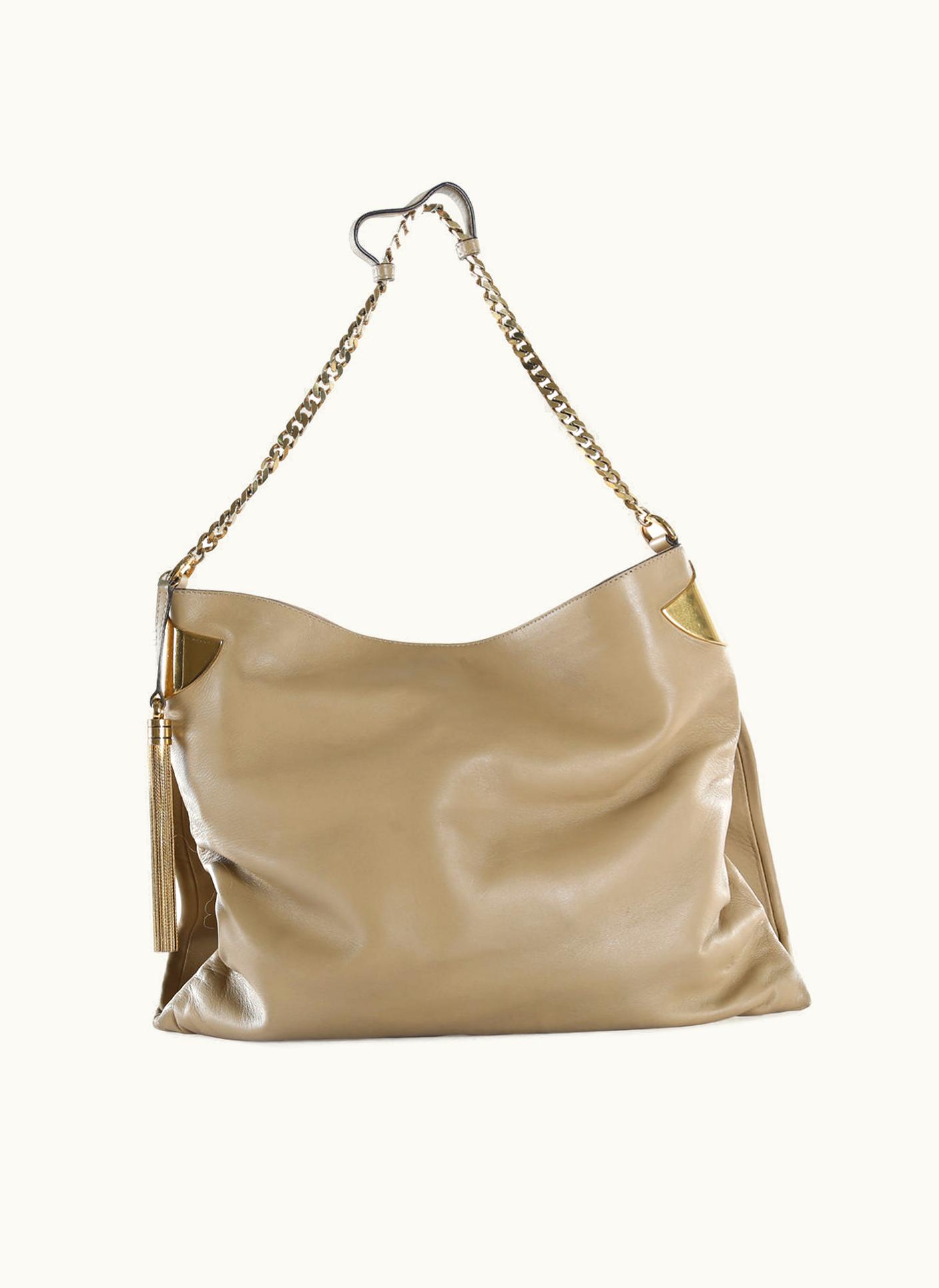 Gucci Gucci Beige Lambskin Leather Large 1970 Shoulder Bag