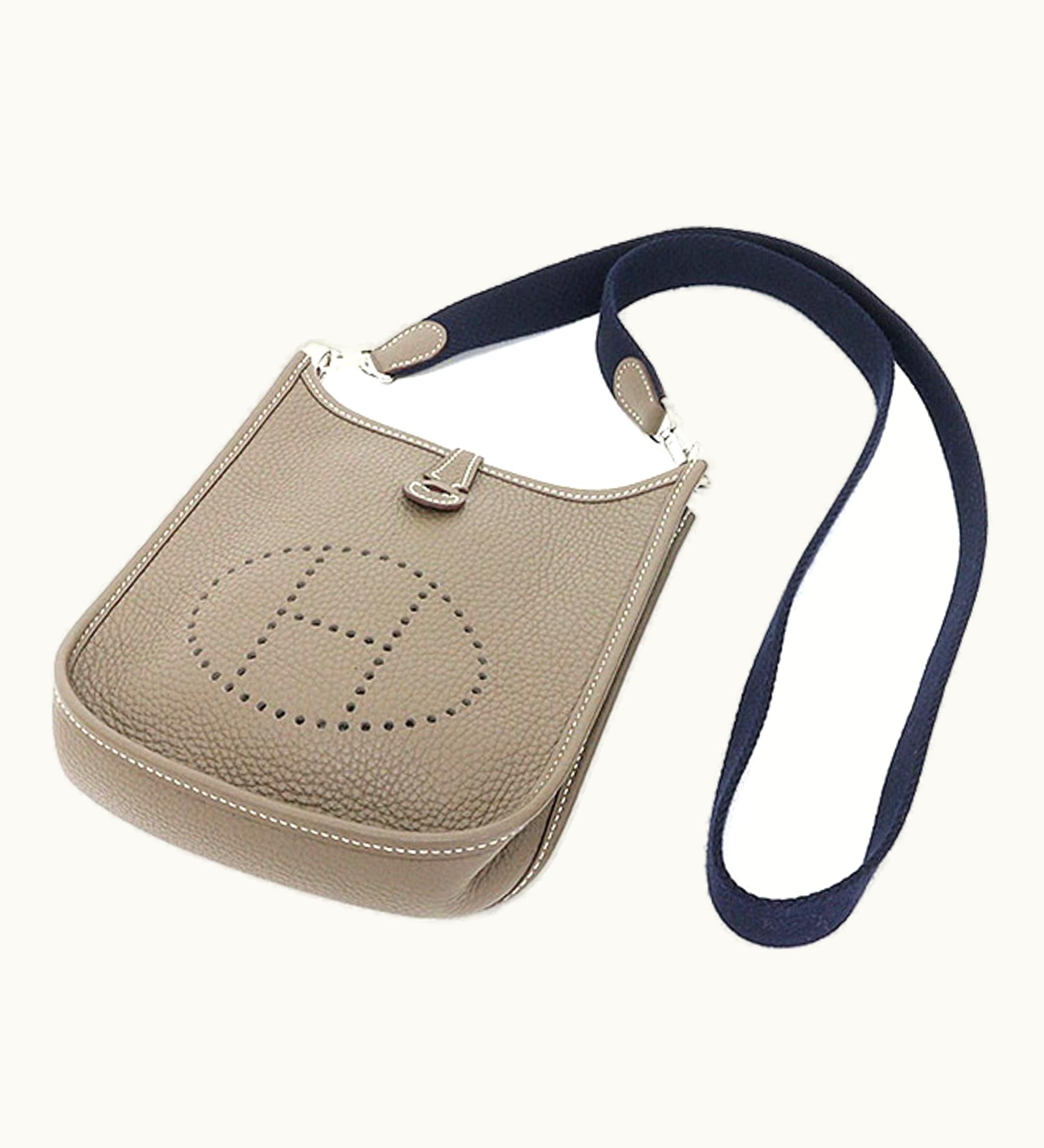 Hermès Hermès Evelyne Tpm Amazon Taurillon Clemence Etoupe X Blue Indigo Y Stamp 16