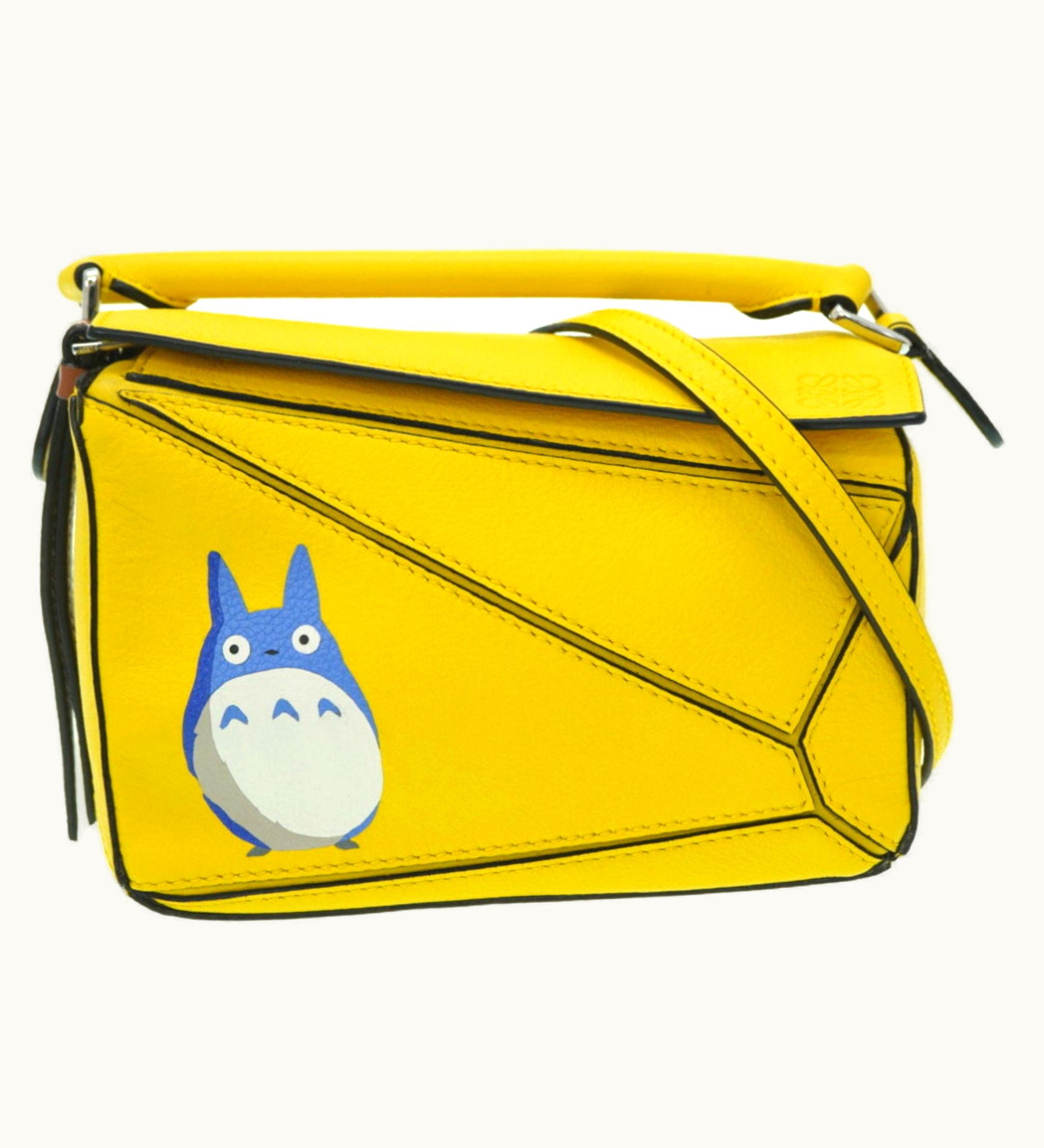 Loewe Loewe Ghibli My Neighbor Totoro Puzzle Bag Shoulder Handbag Leather Yellow