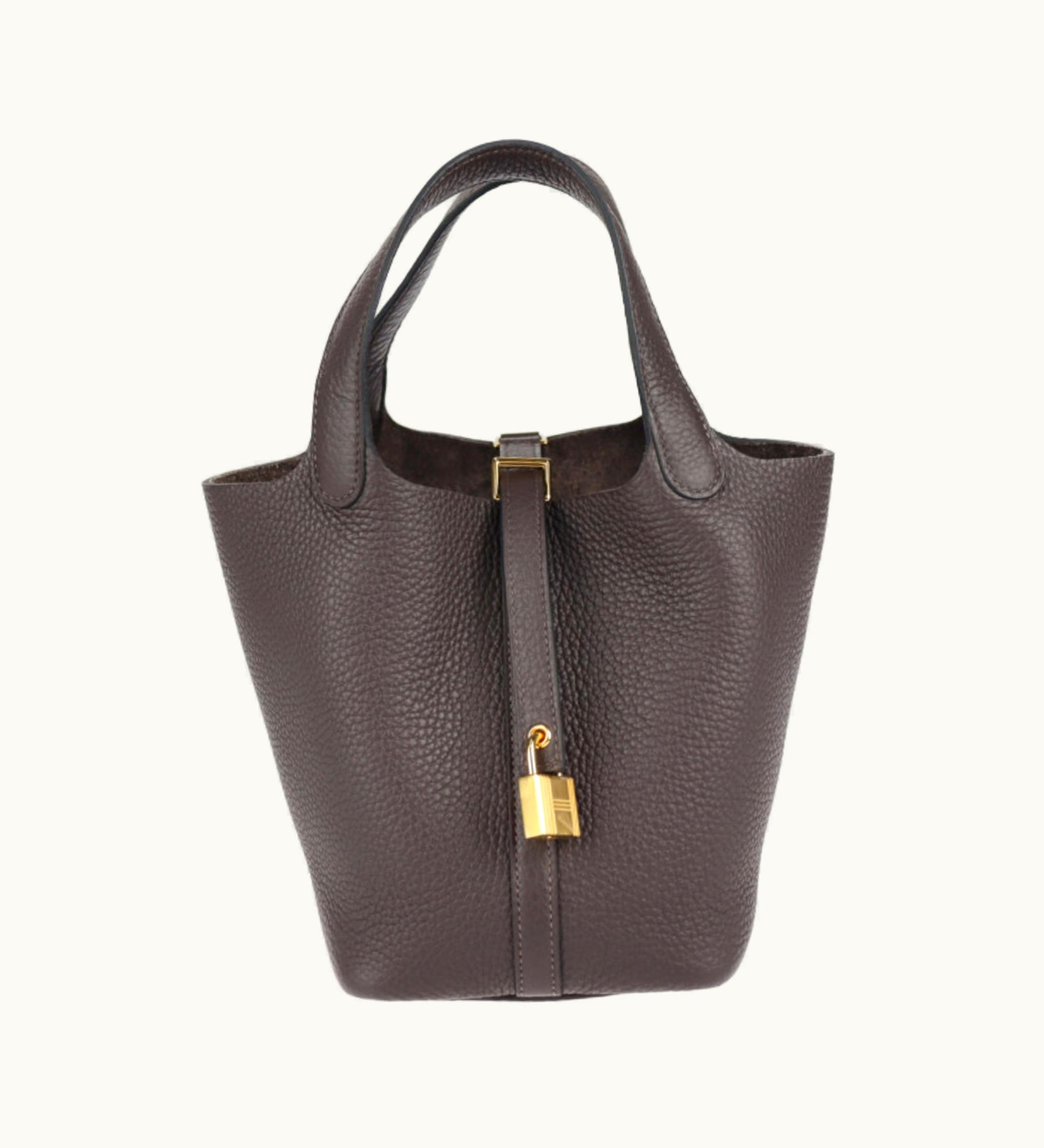 Hermès Hermès Picotin Lock PM 18 Handbag Taurillon Clemence Macassar Gold Hardware Tote Bag B Engraved