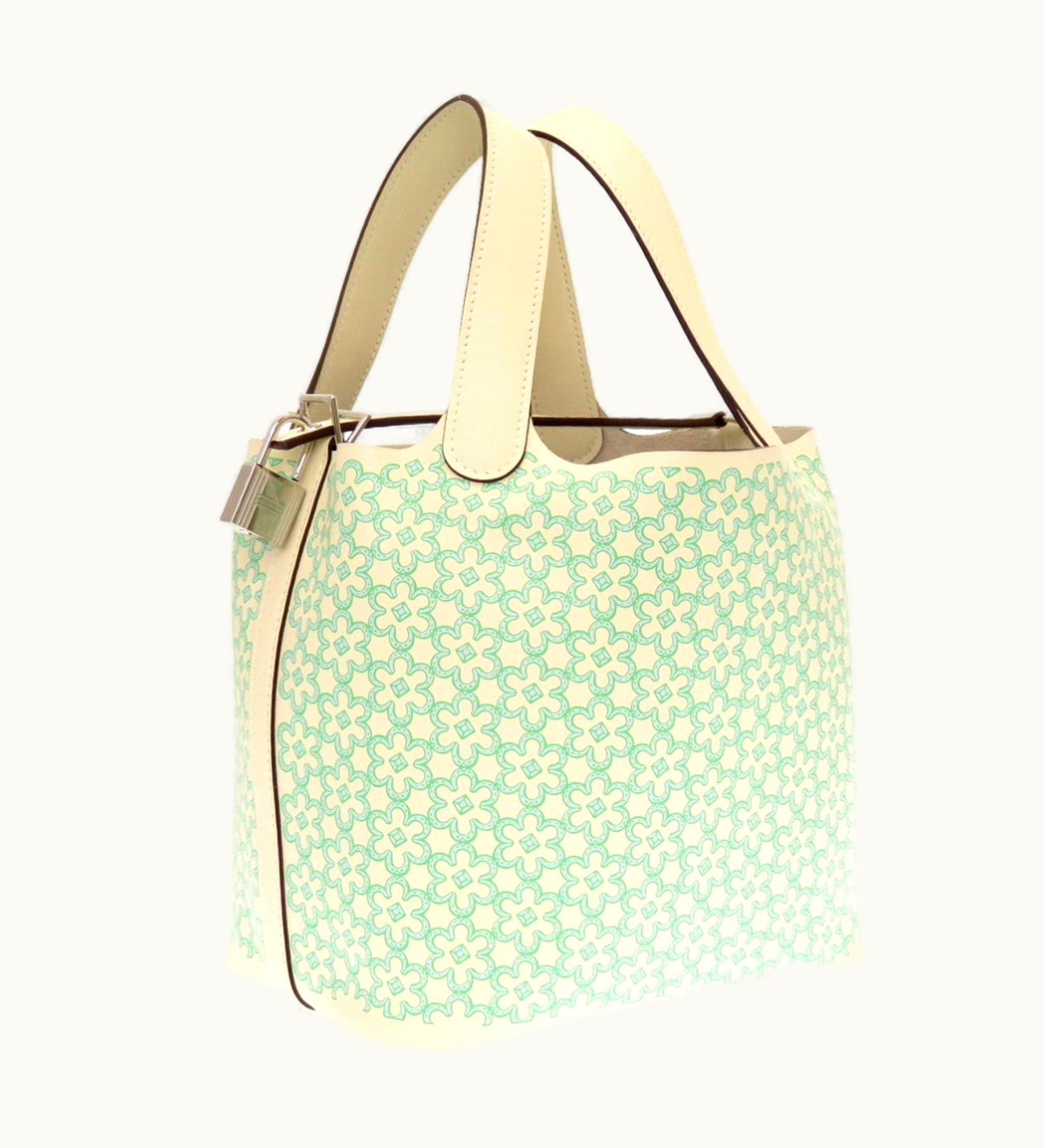 Hermès Hermès Picotin Lock PM Lucky Daisy Vaud Swift Nata U Engraved () Handbag Bag White