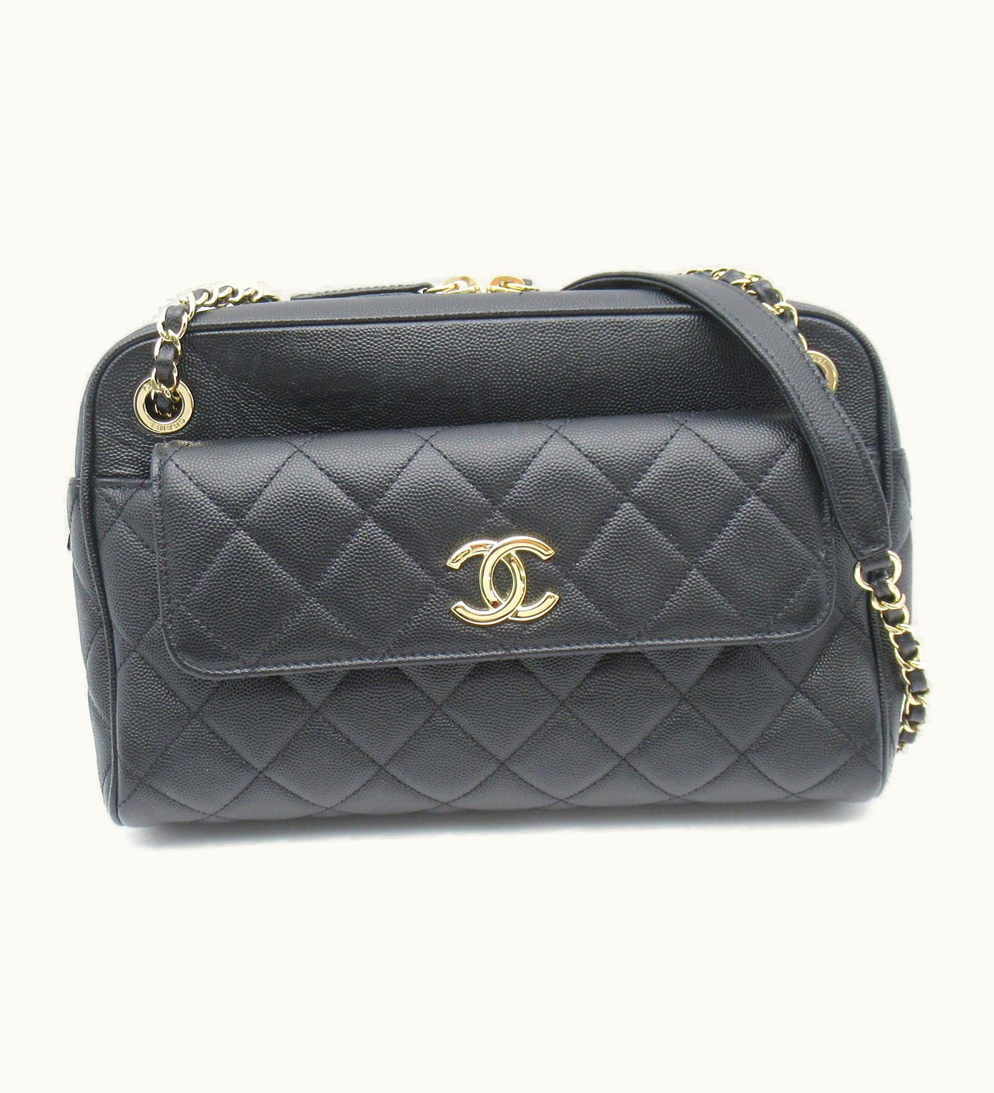Chanel Chanel Chainshoulder Camera Bag Black Caviar Skin [Grained Calf]