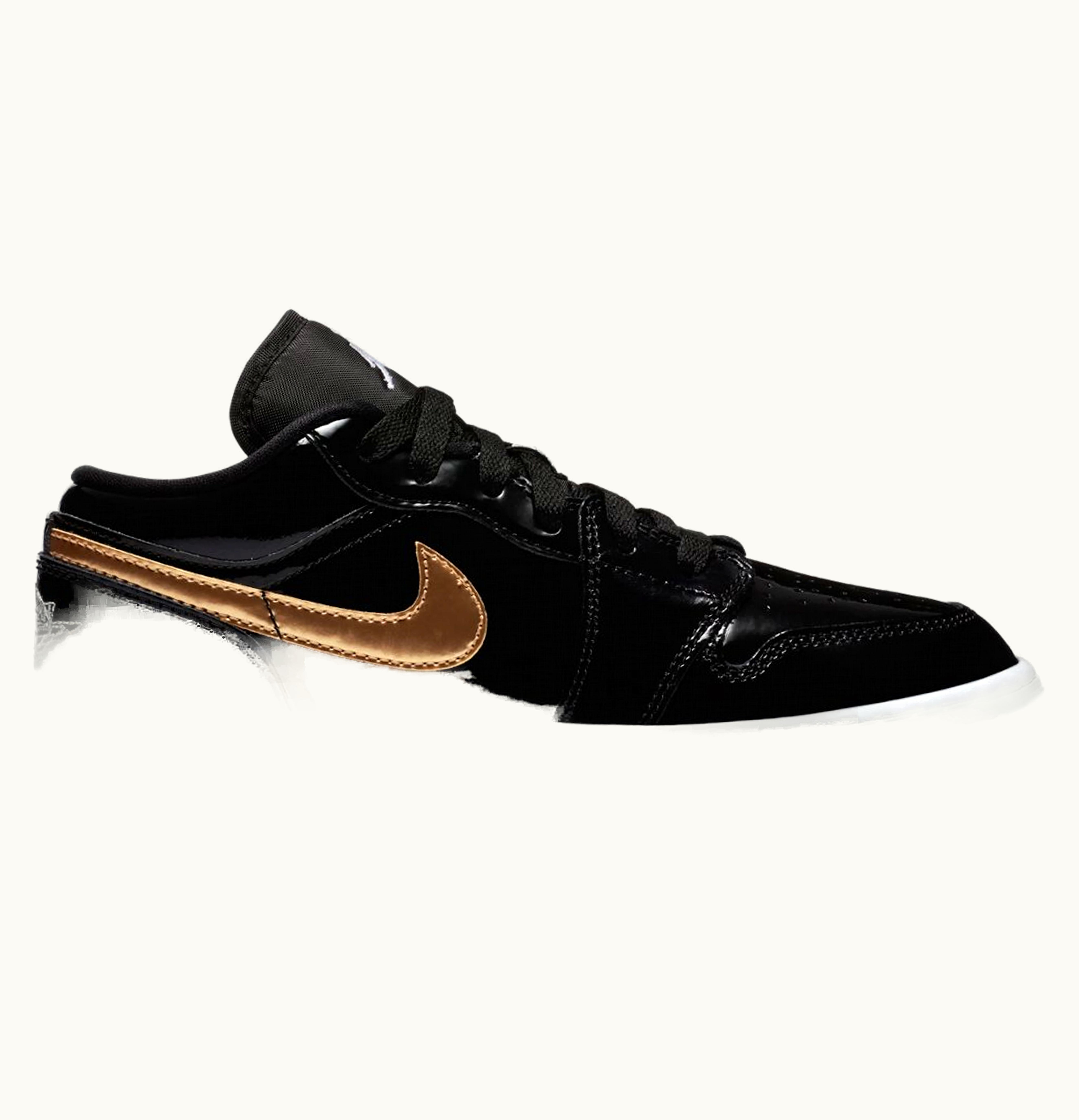 Jordan Air Jordan 1 Retro Low Black Gold Patent GS