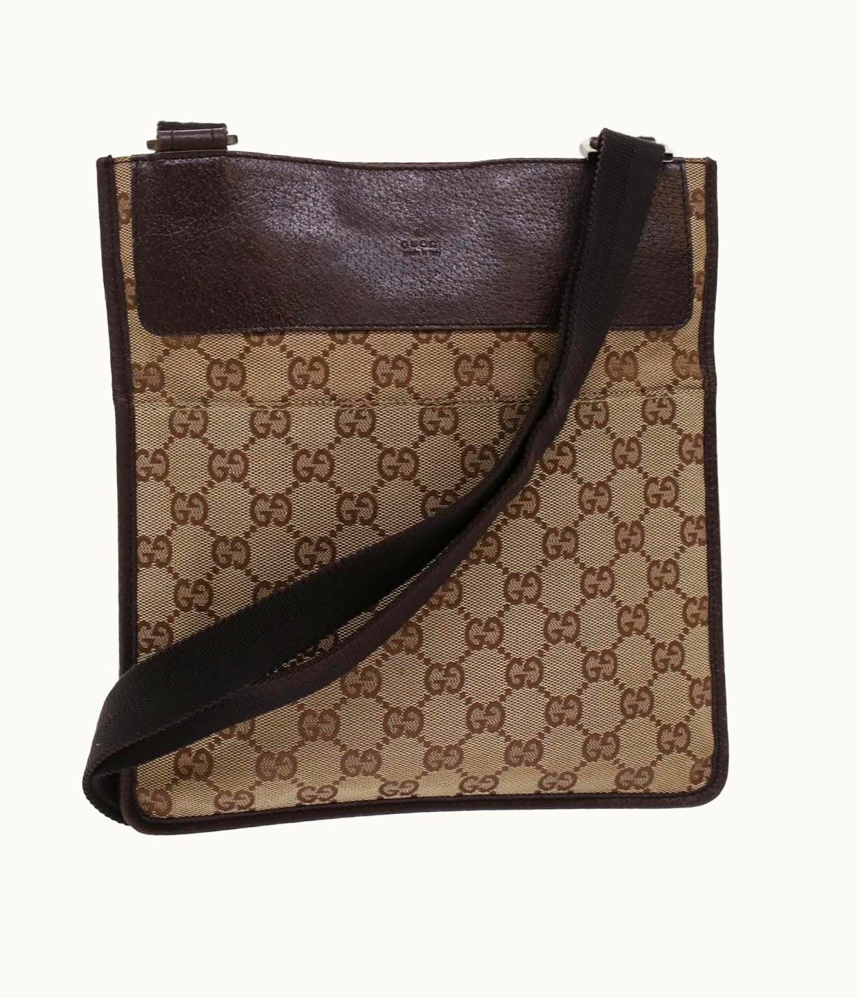 Gucci Gucci GG Canvas Shoulder Bag Leather Beige 27639