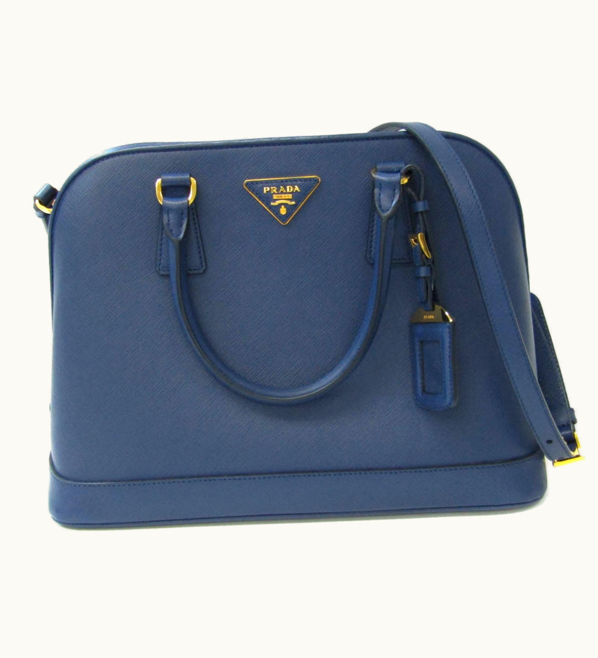 Prada Prada Bn2558 Women's Saffiano Lux Handbag, Shoulder Bag Bluette