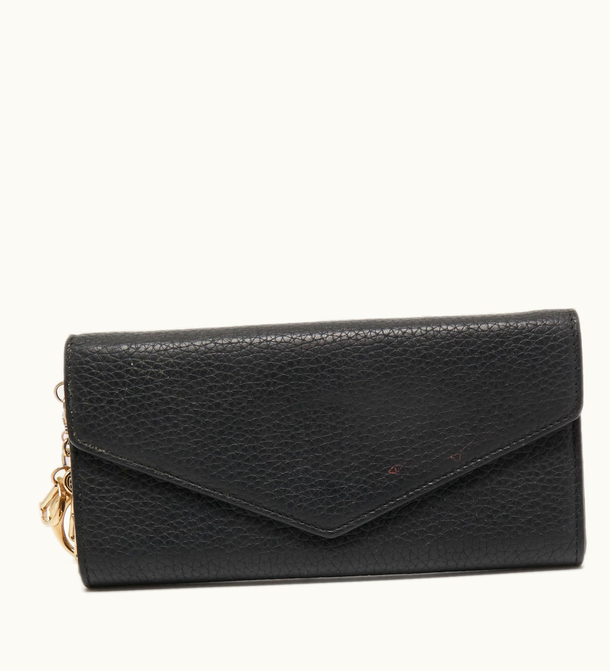 Dior Dior Black Leather Issimo Continental Wallet