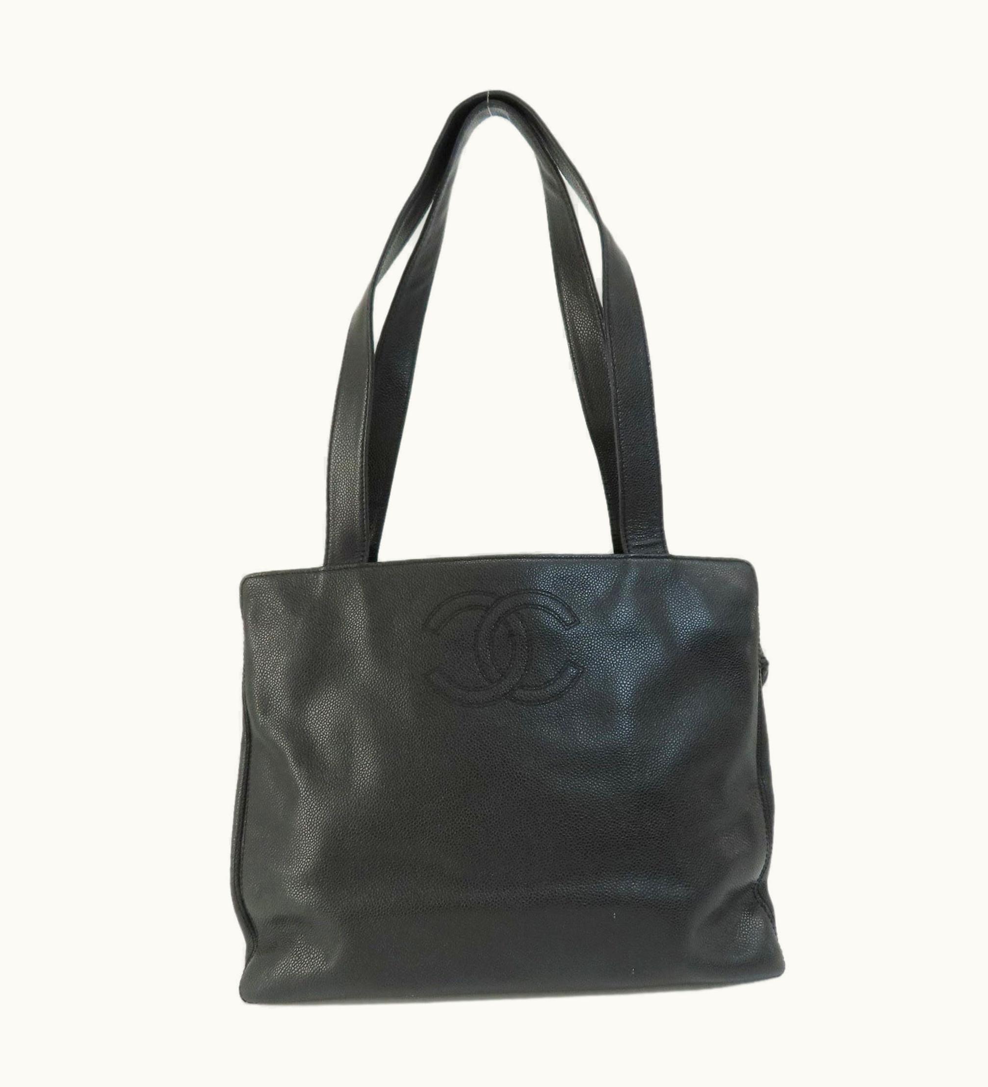 Chanel Chanel Cocomark Tote Bag Caviar Leather Women's Black