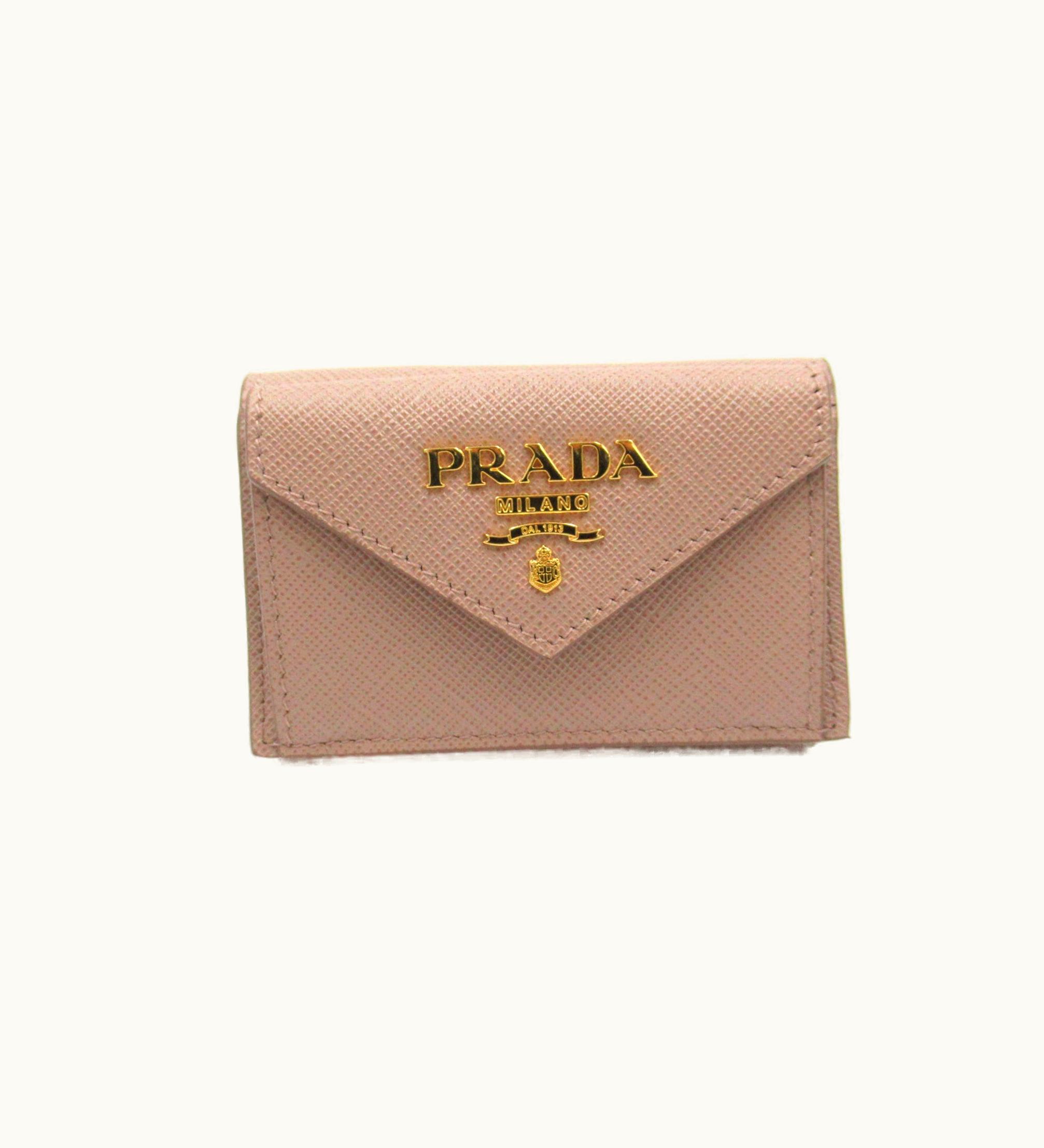 Prada Prada 1Mh021Qwaf0236 Tri-Fold Wallet Beige Safiano Leather