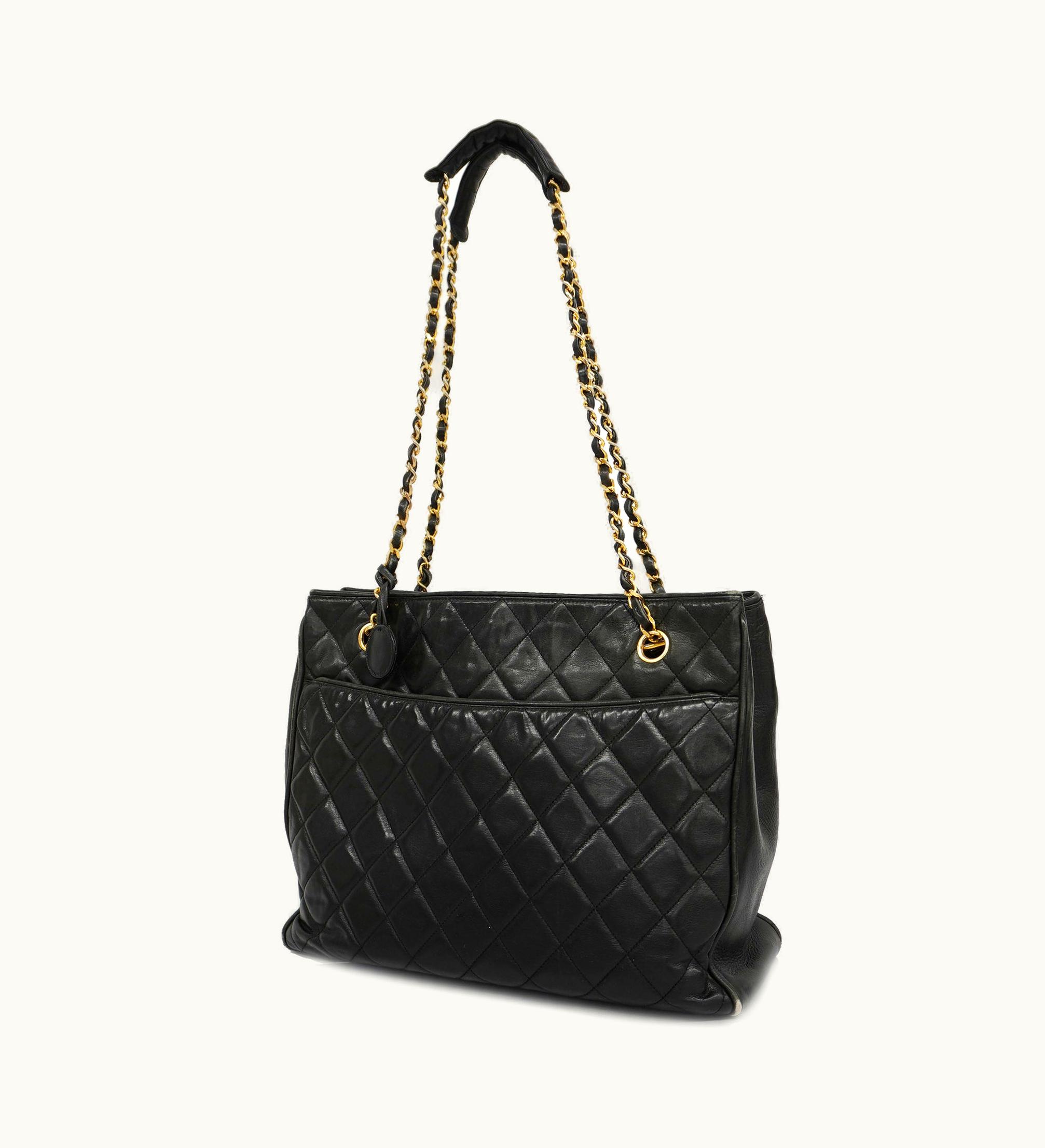 Chanel Chanel Matelasse Chain Shoulder Women's Leather Shoulder Bag Black Gold