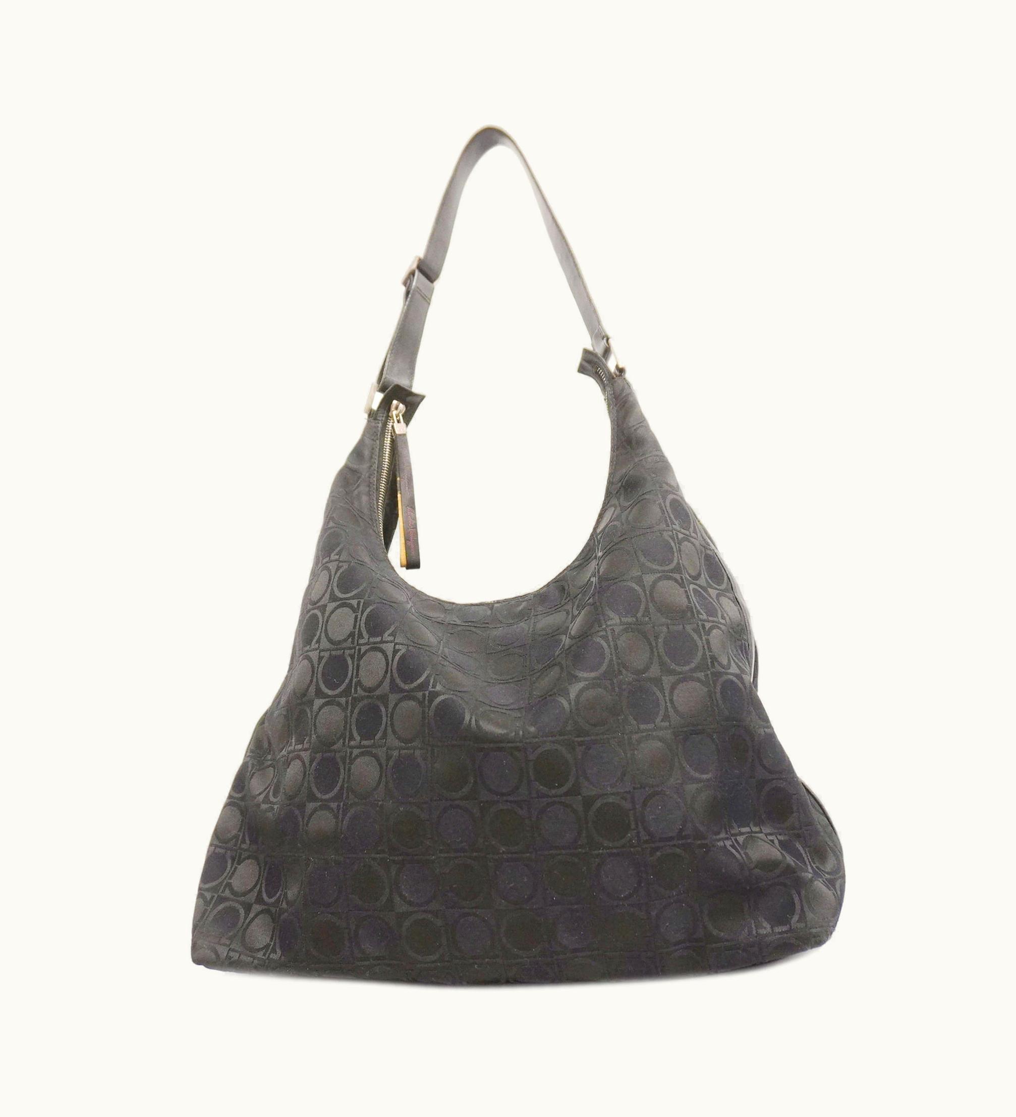 Salvatore Ferragamo Salvatore Ferragamo Gancini Shoulder Bag Women Black Nylon