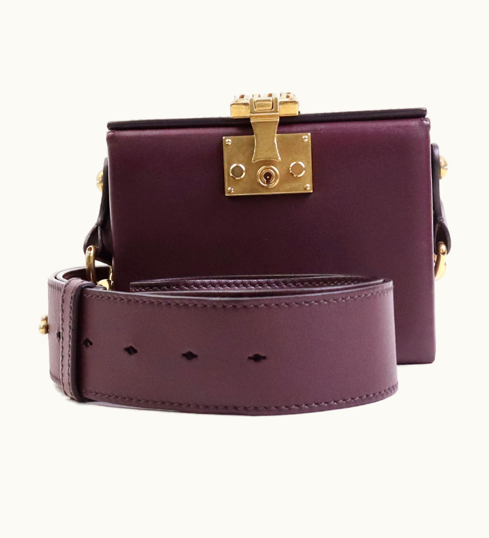 Dior Dior Christian Dior Crossbody Shoulder Bag Small Box Leather Bordeaux Women's 99566G