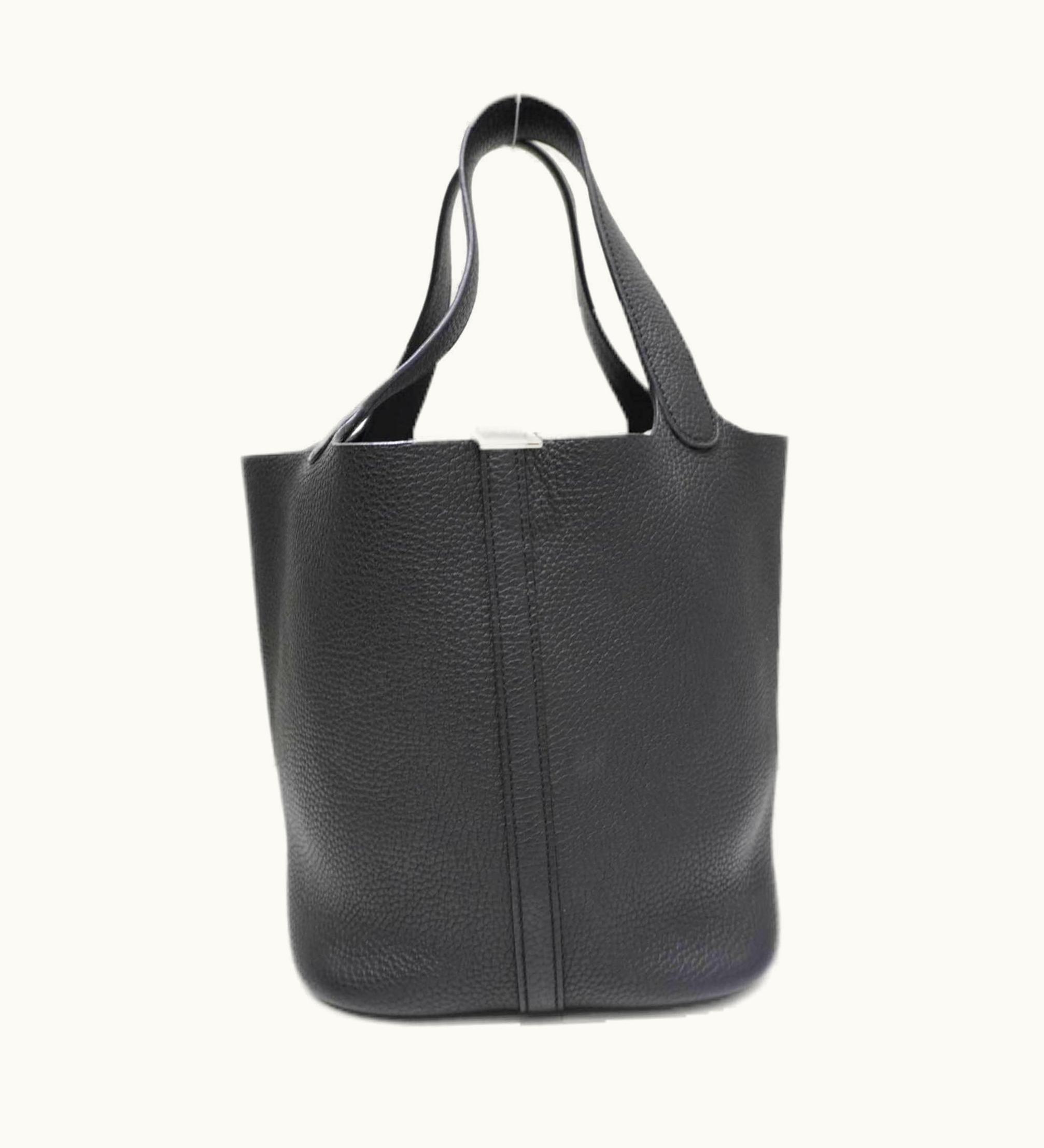 Hermès Hermès Picotin Lock MM Handbag Tote Bag Black Sv Hardware Taurillon X Engraved Women's Men's