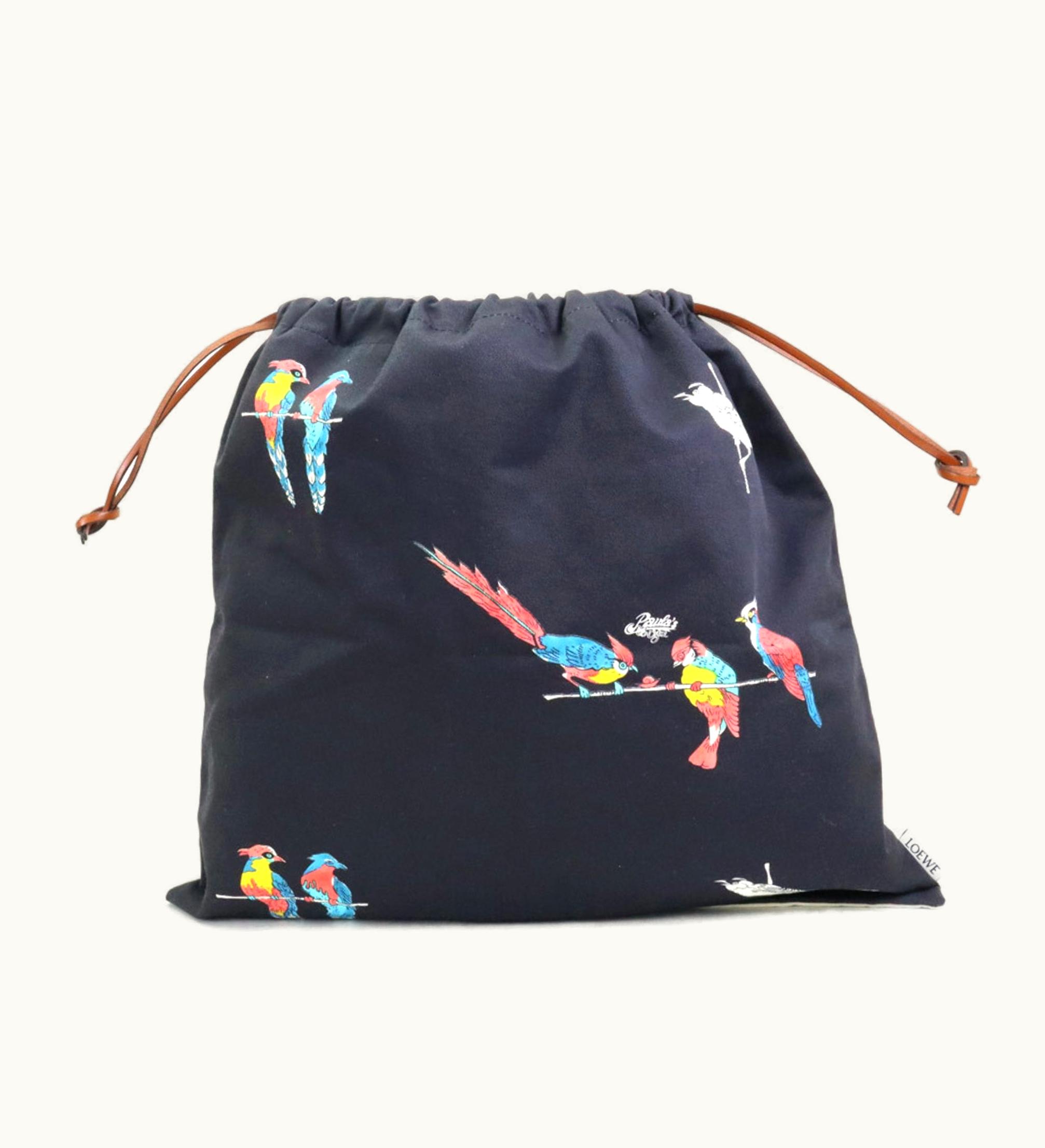 Loewe Loewe Pouch Drawstring Bag Drawstring Pouch Cotton Canvas Black/Off-White/Multicolor Unisex